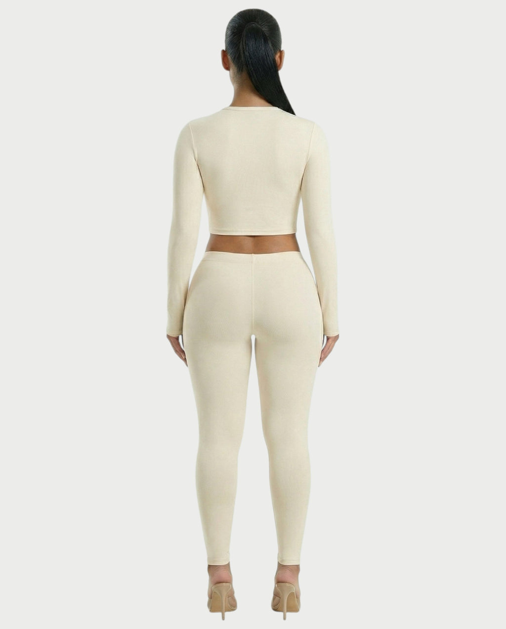 VANNA Long-Sleeve Waist Cinching Slim-Fit Top