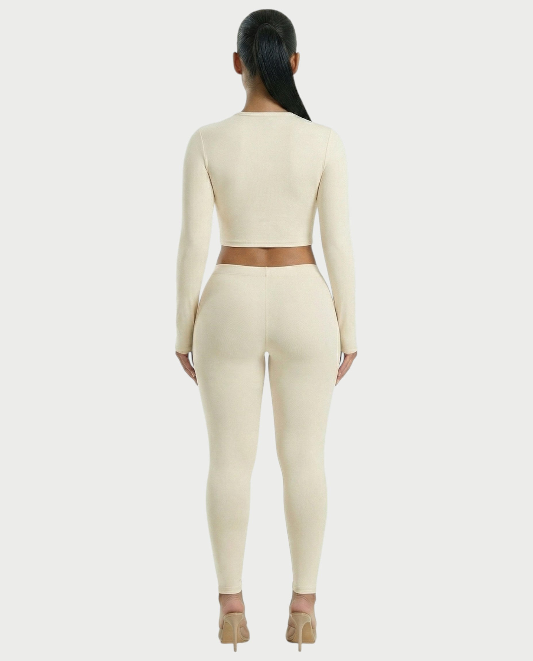 VANNA Long-Sleeve Waist Cinching Slim-Fit Top