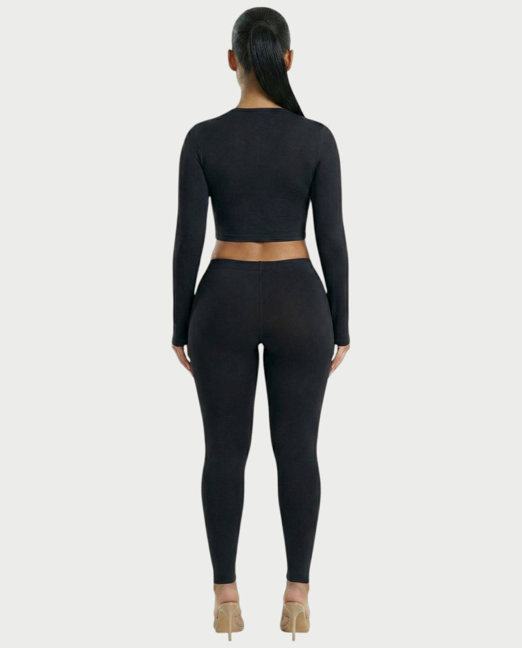 VANNA Long-Sleeve Waist Cinching Slim-Fit Top
