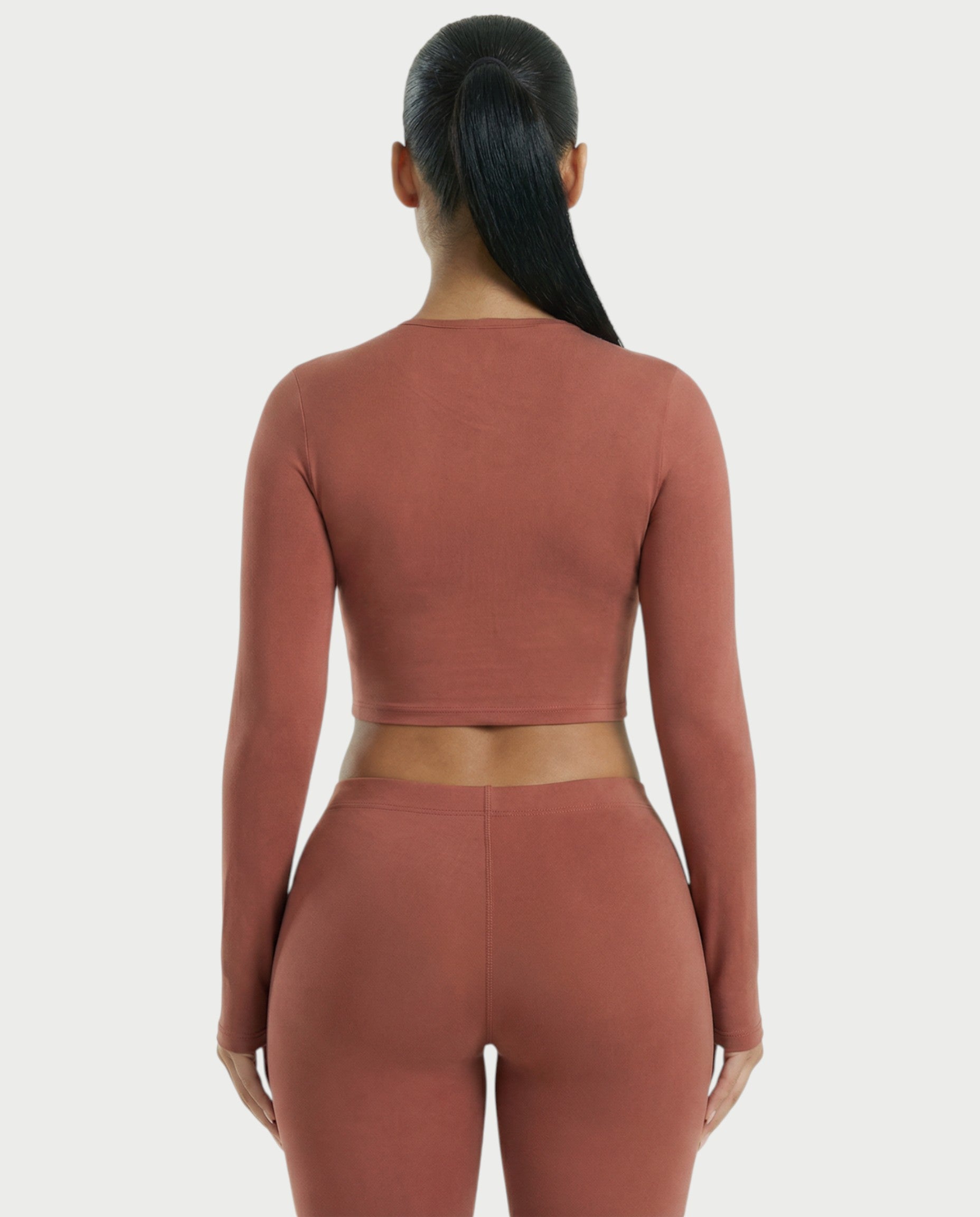 VANNA Long-Sleeve Waist Cinching Slim-Fit Top