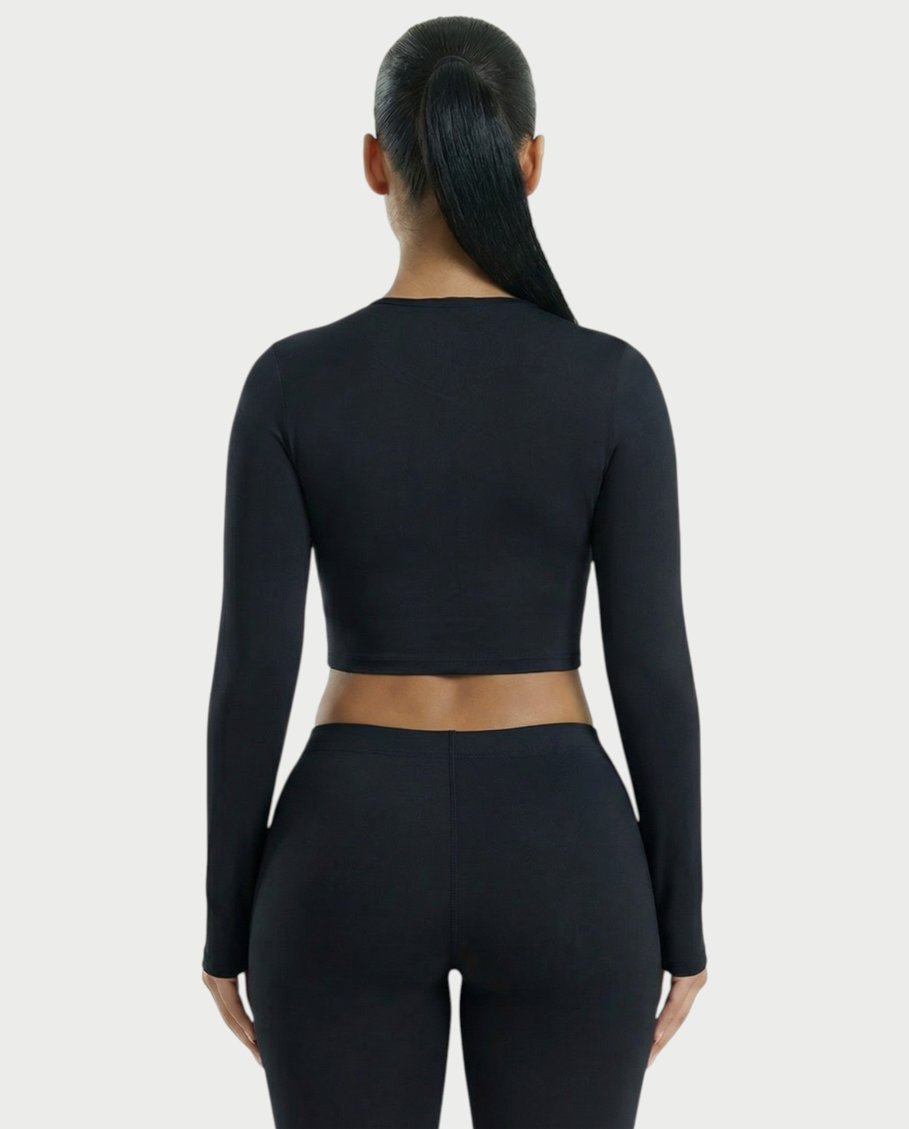 VANNA Long-Sleeve Waist Cinching Slim-Fit Top