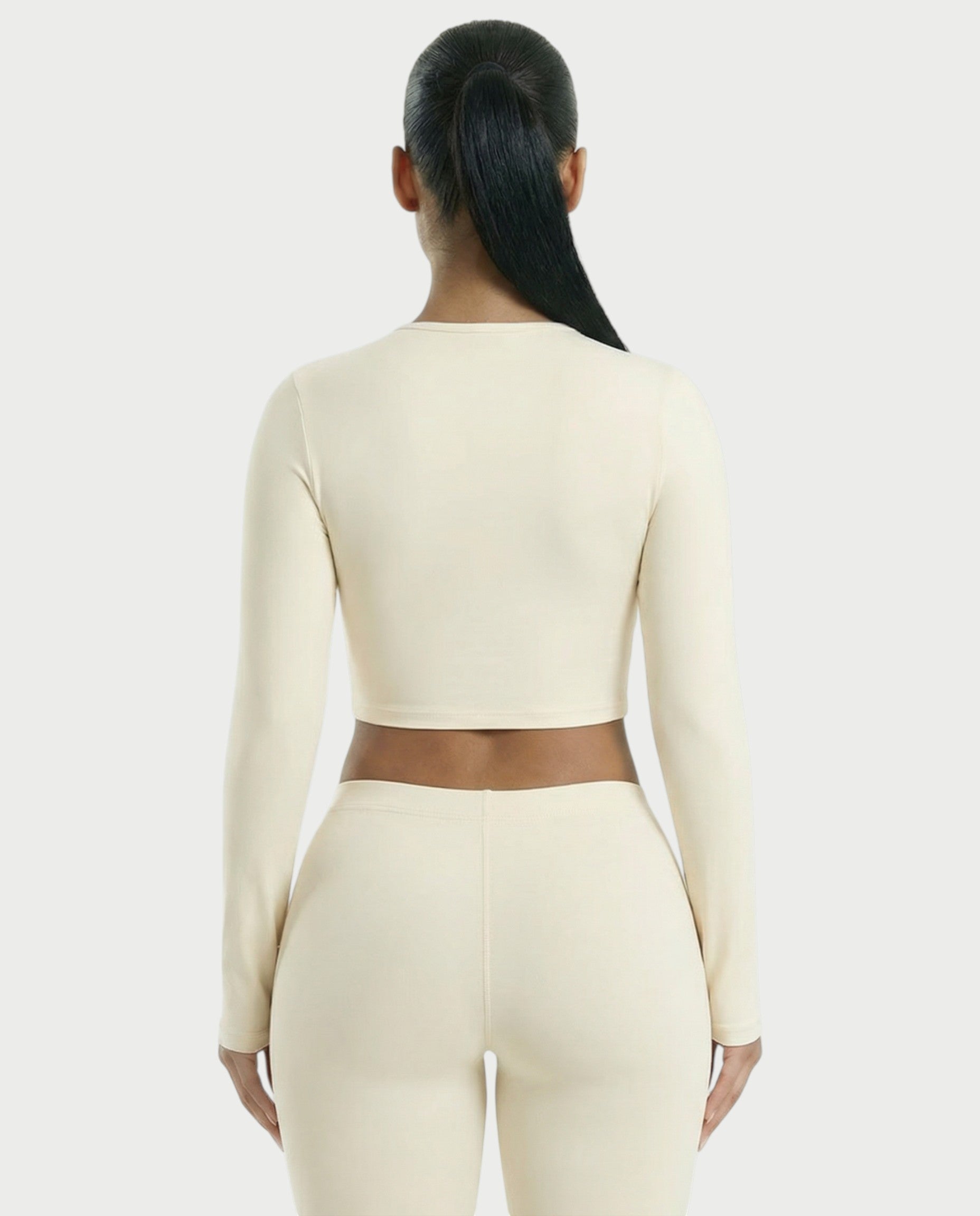VANNA Long-Sleeve Waist Cinching Slim-Fit Top