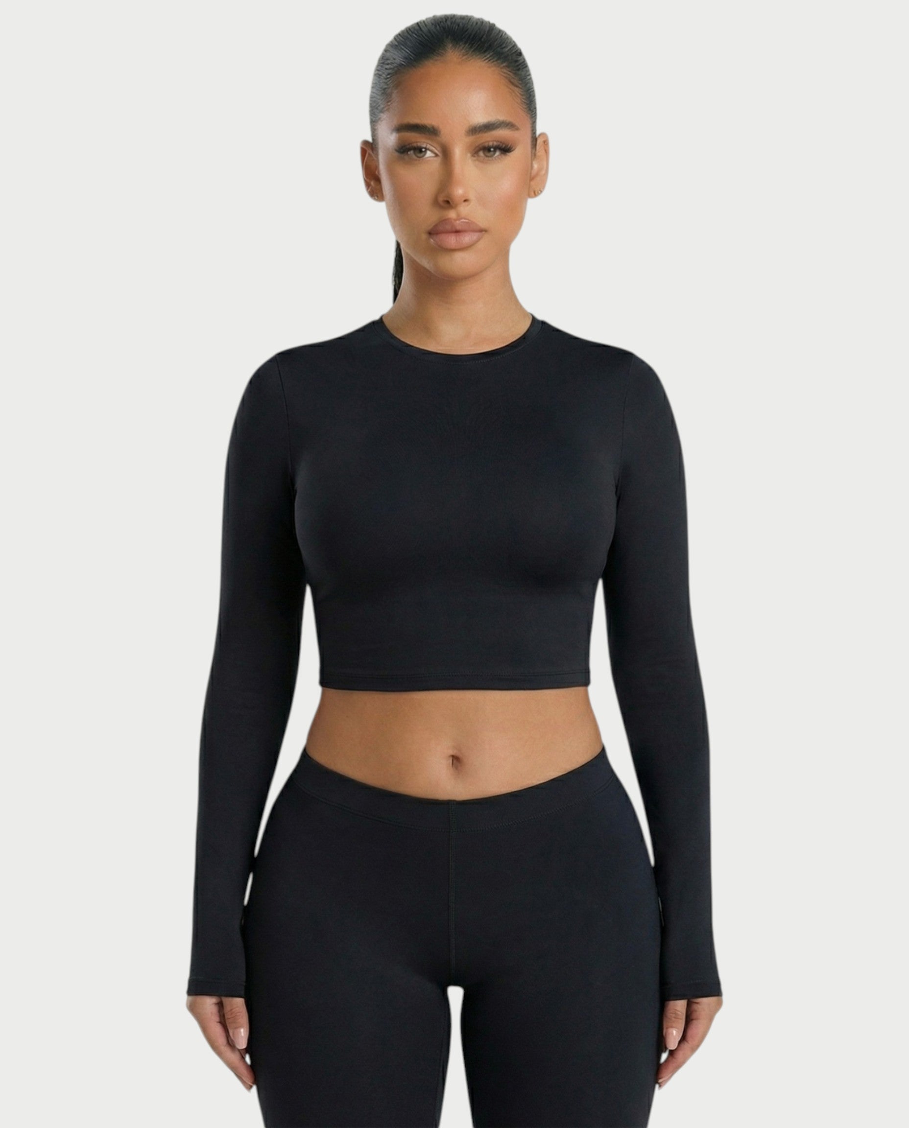 VANNA Long-Sleeve Waist Cinching Slim-Fit Top