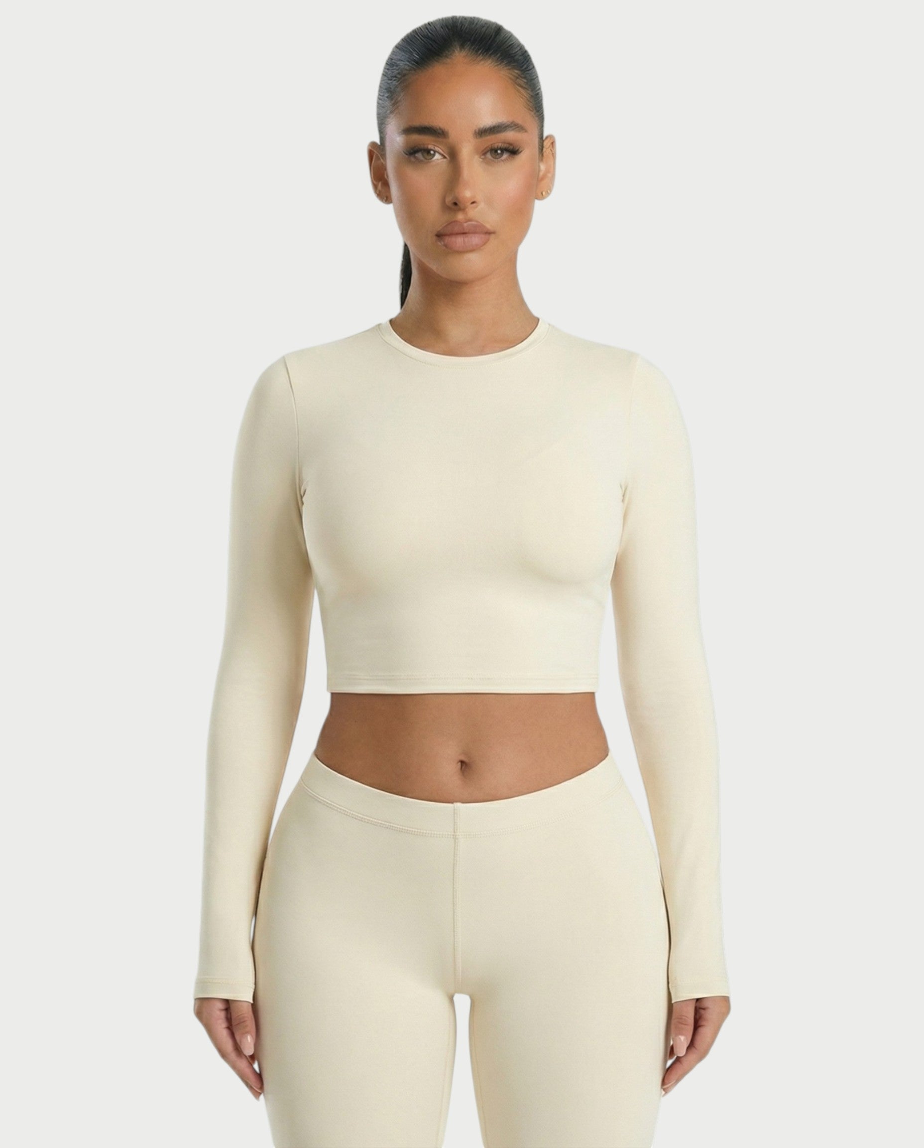 VANNA Long-Sleeve Waist Cinching Slim-Fit Top