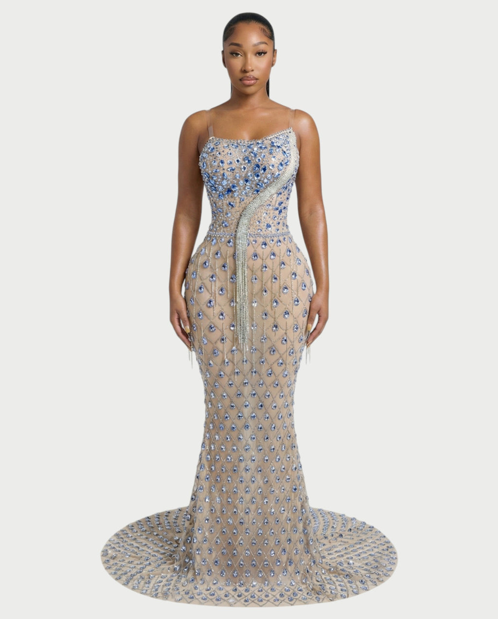 RULEAN Rhinestone Embellished Mermaid Maxi Dress
