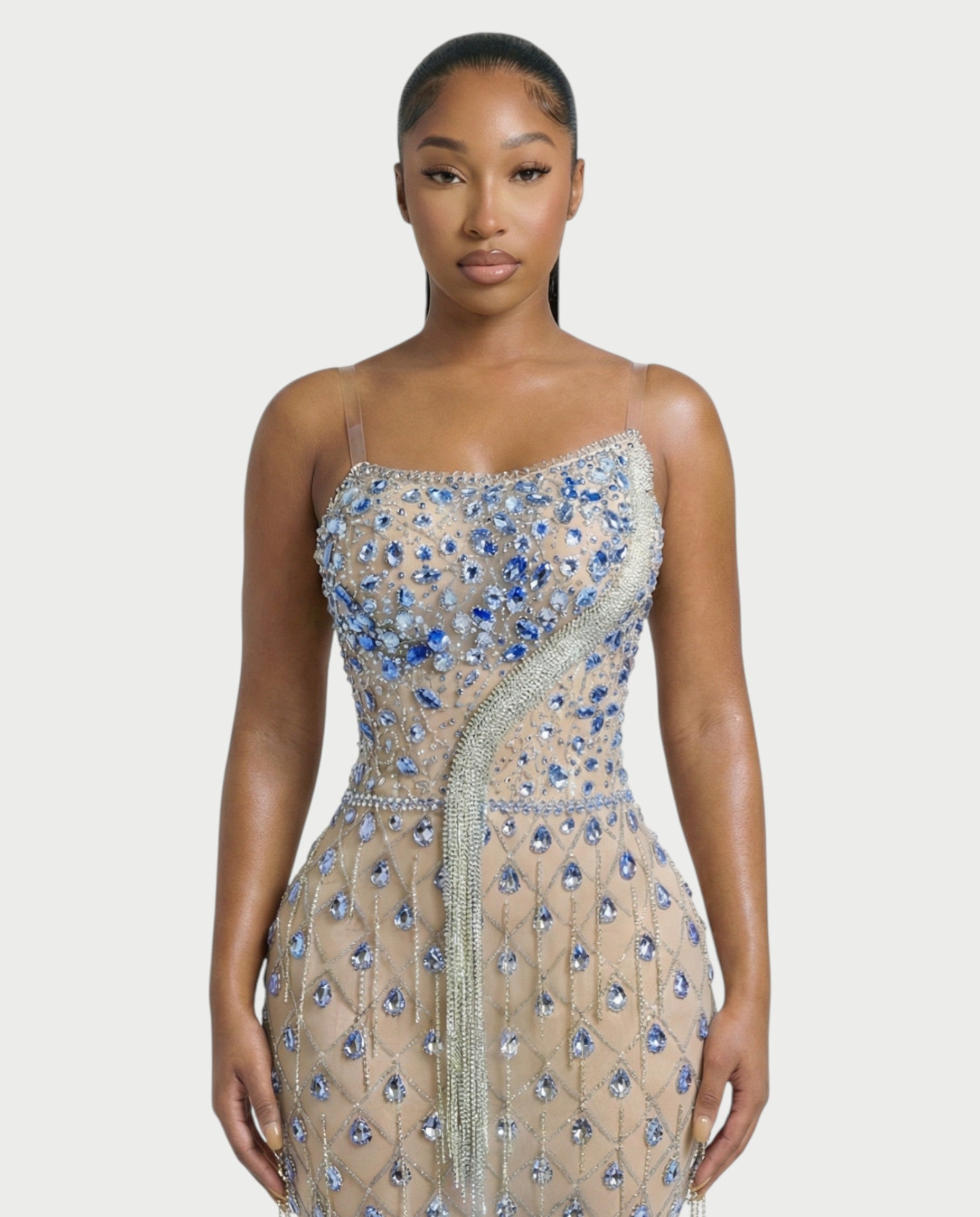 RULEAN Rhinestone Embellished Mermaid Maxi Dress