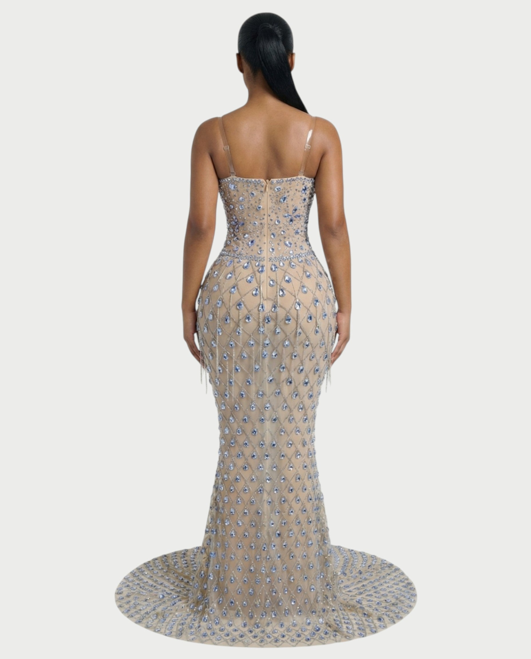 RULEAN Rhinestone Embellished Mermaid Maxi Dress