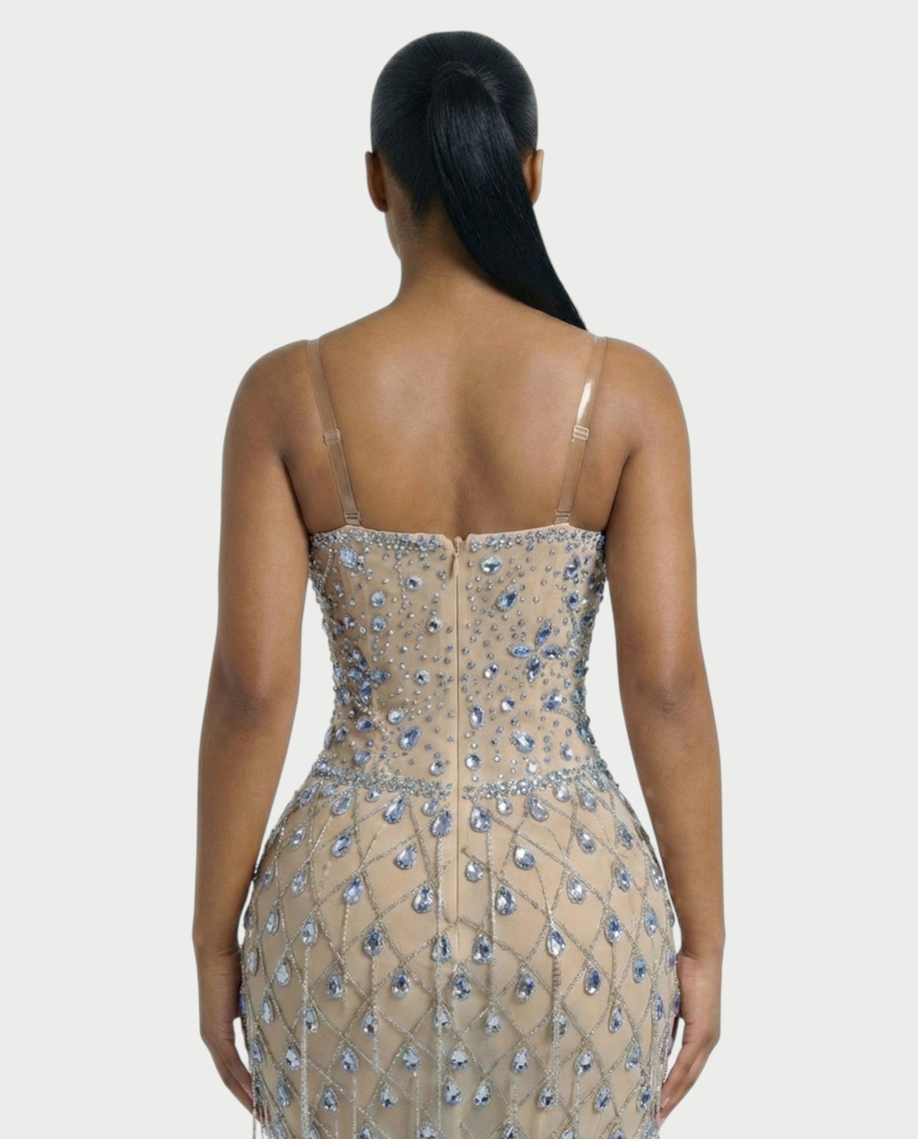 RULEAN Rhinestone Embellished Mermaid Maxi Dress