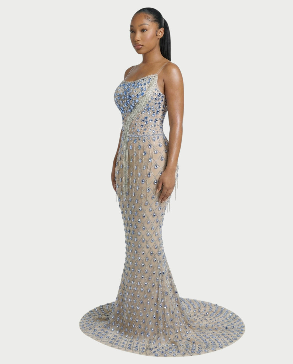RULEAN Rhinestone Embellished Mermaid Maxi Dress