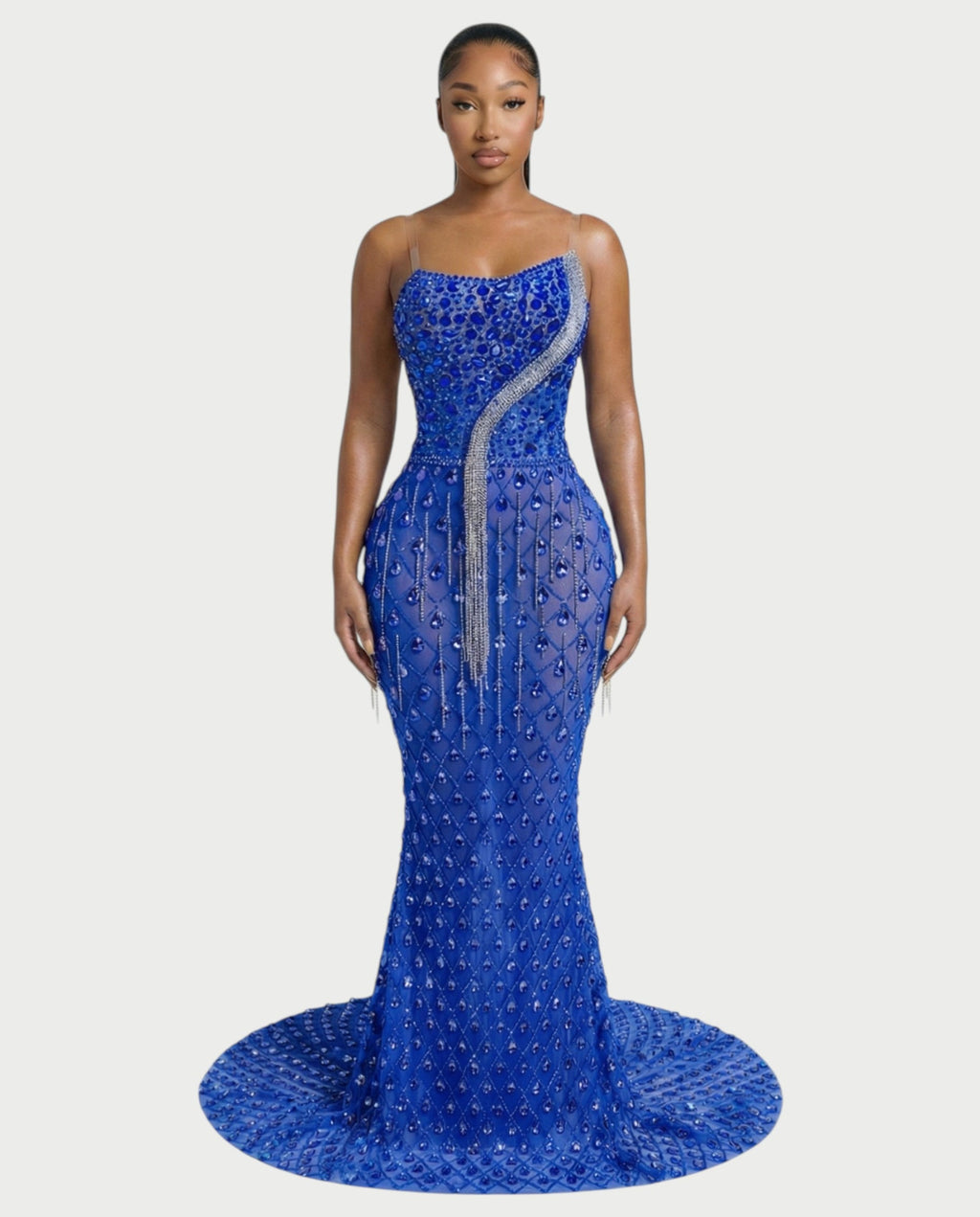 RULEAN Rhinestone Embellished Mermaid Maxi Dress