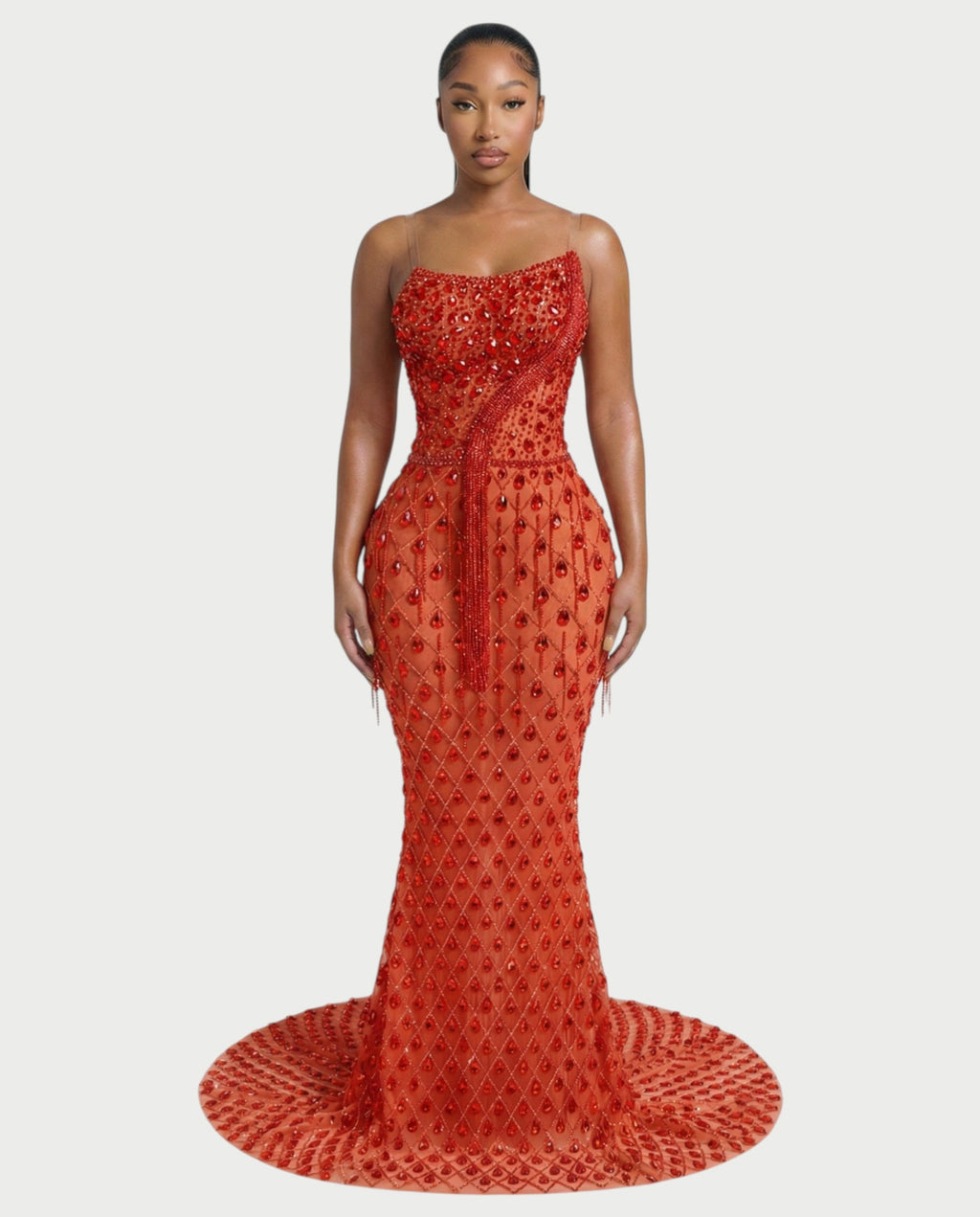 RULEAN Rhinestone Embellished Mermaid Maxi Dress