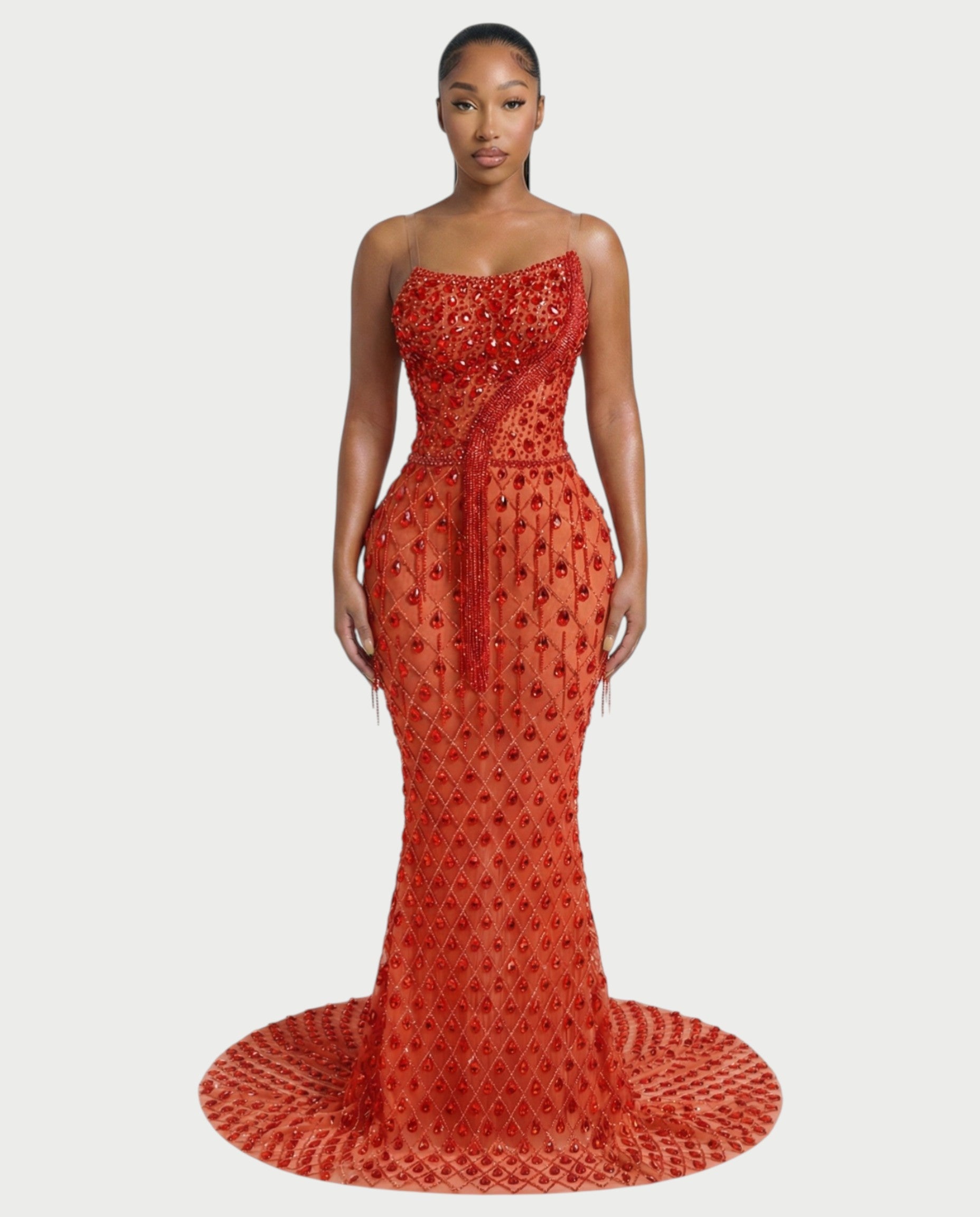 RULEAN Rhinestone Embellished Mermaid Maxi Dress