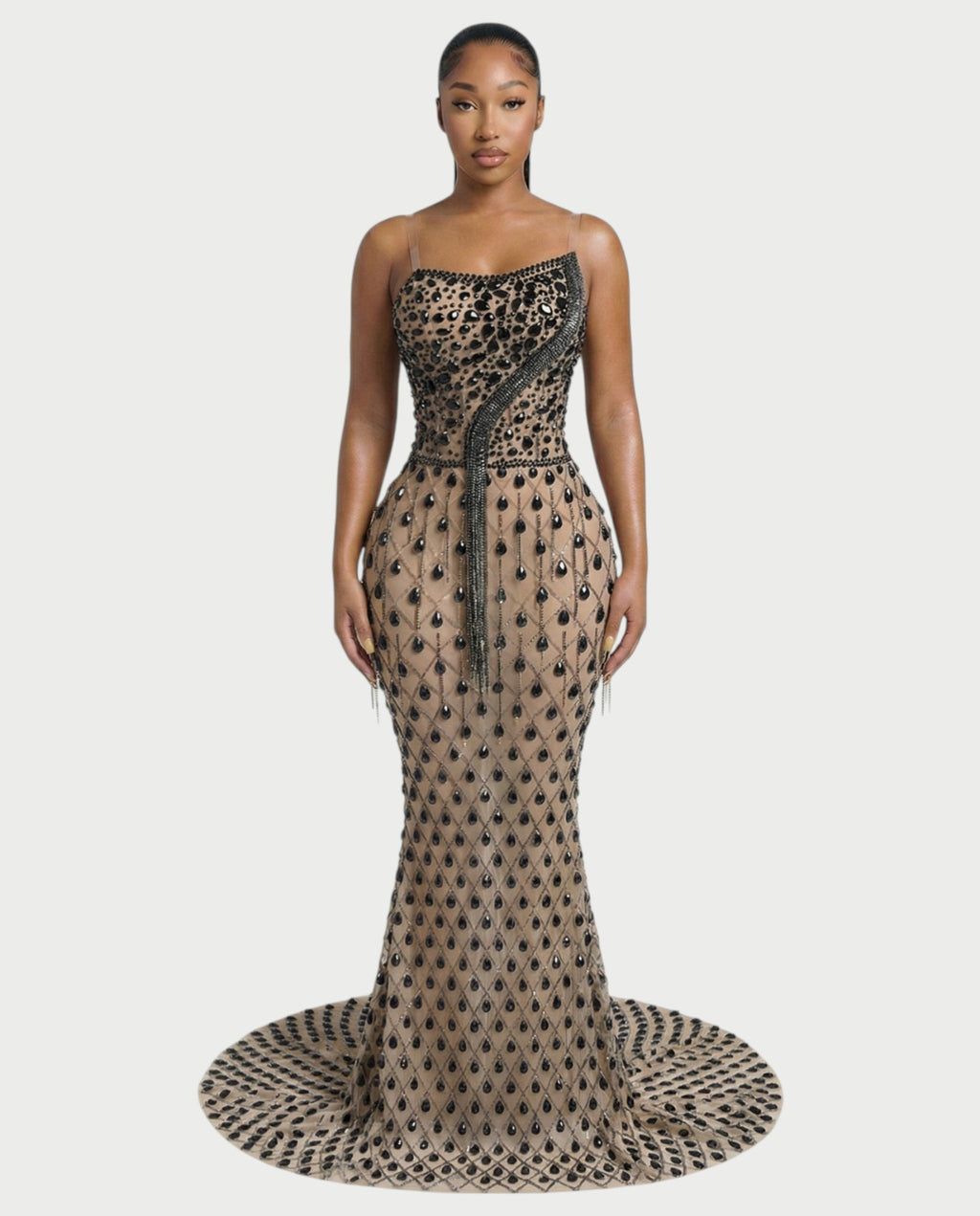 RULEAN Rhinestone Embellished Mermaid Maxi Dress
