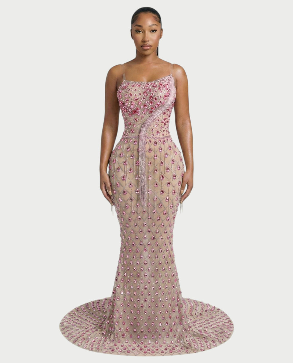 RULEAN Rhinestone Embellished Mermaid Maxi Dress
