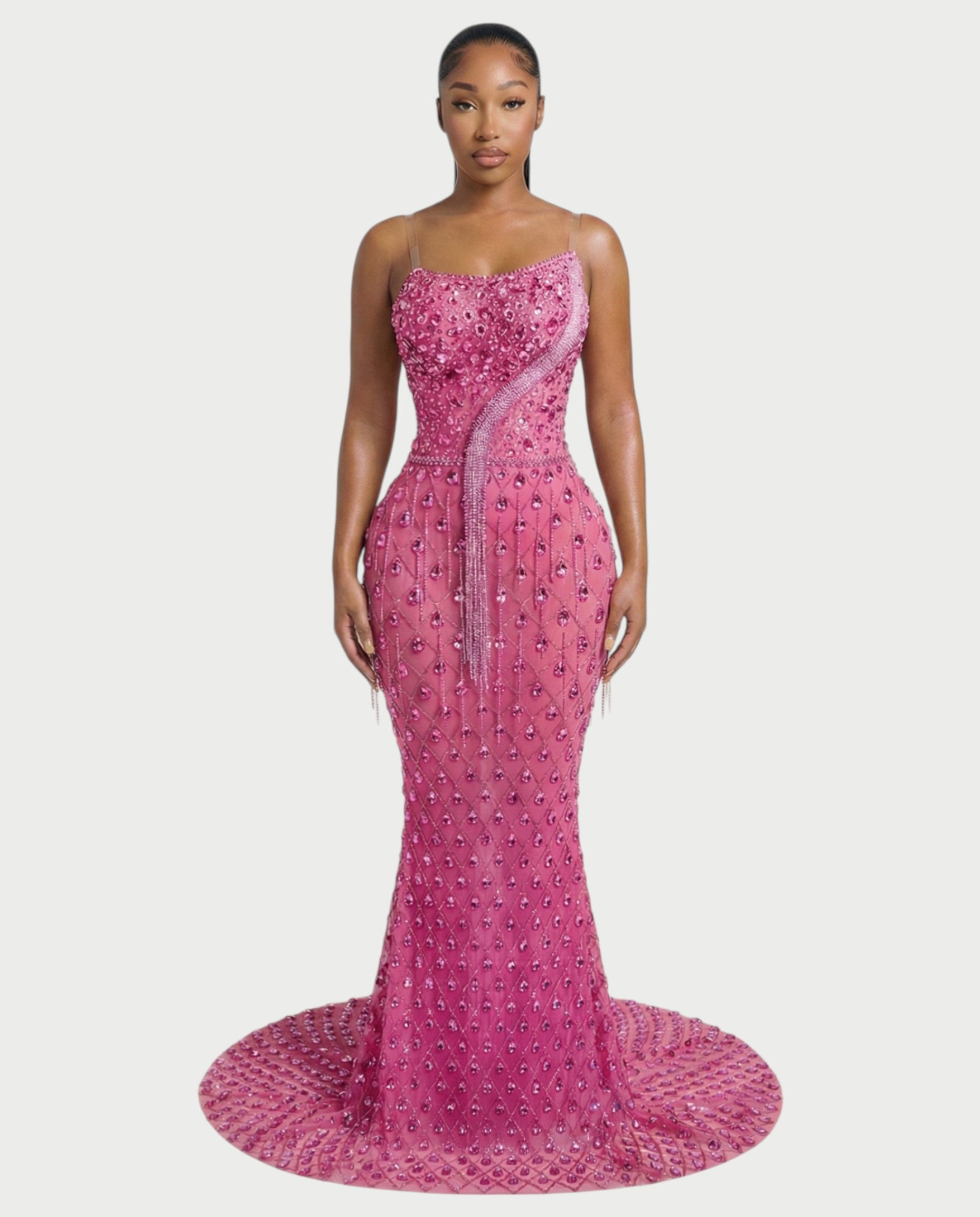RULEAN Rhinestone Embellished Mermaid Maxi Dress
