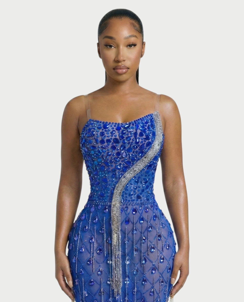 RULEAN Rhinestone Embellished Mermaid Maxi Dress