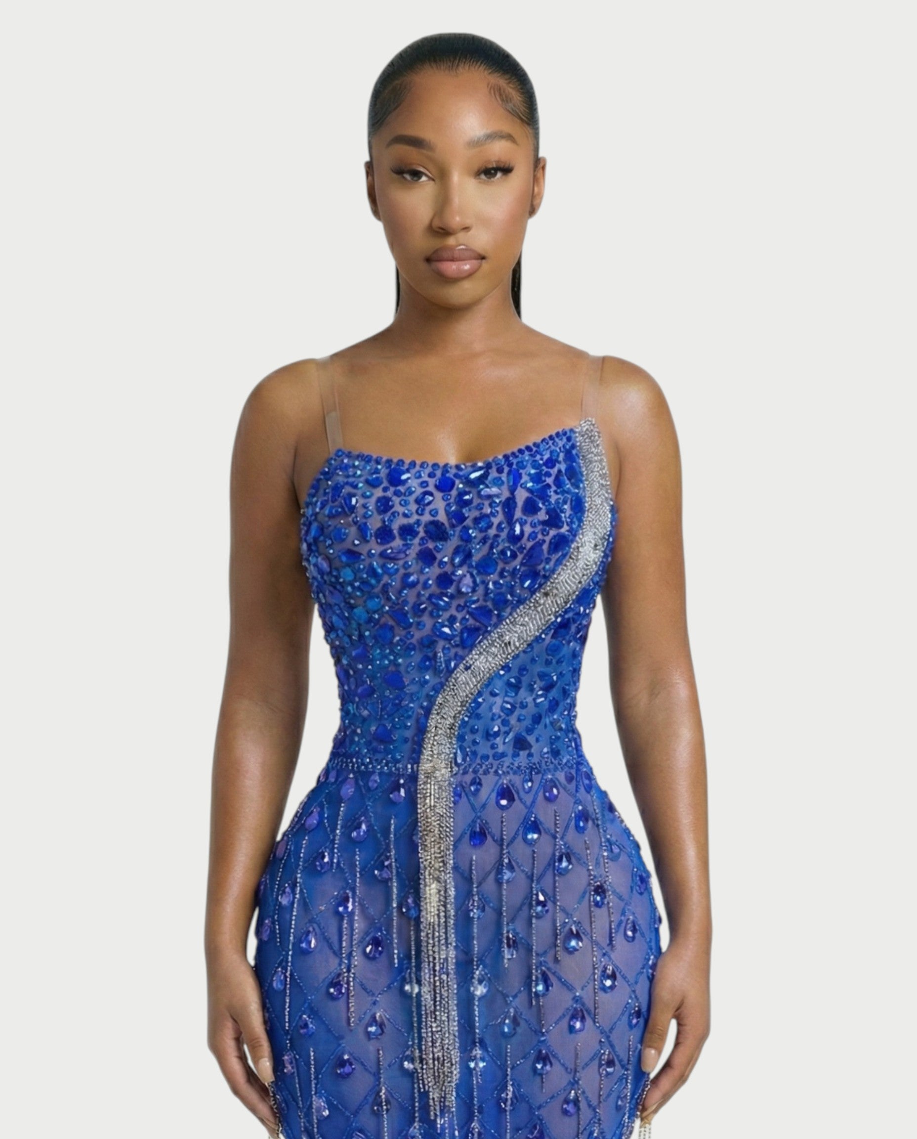 RULEAN Rhinestone Embellished Mermaid Maxi Dress