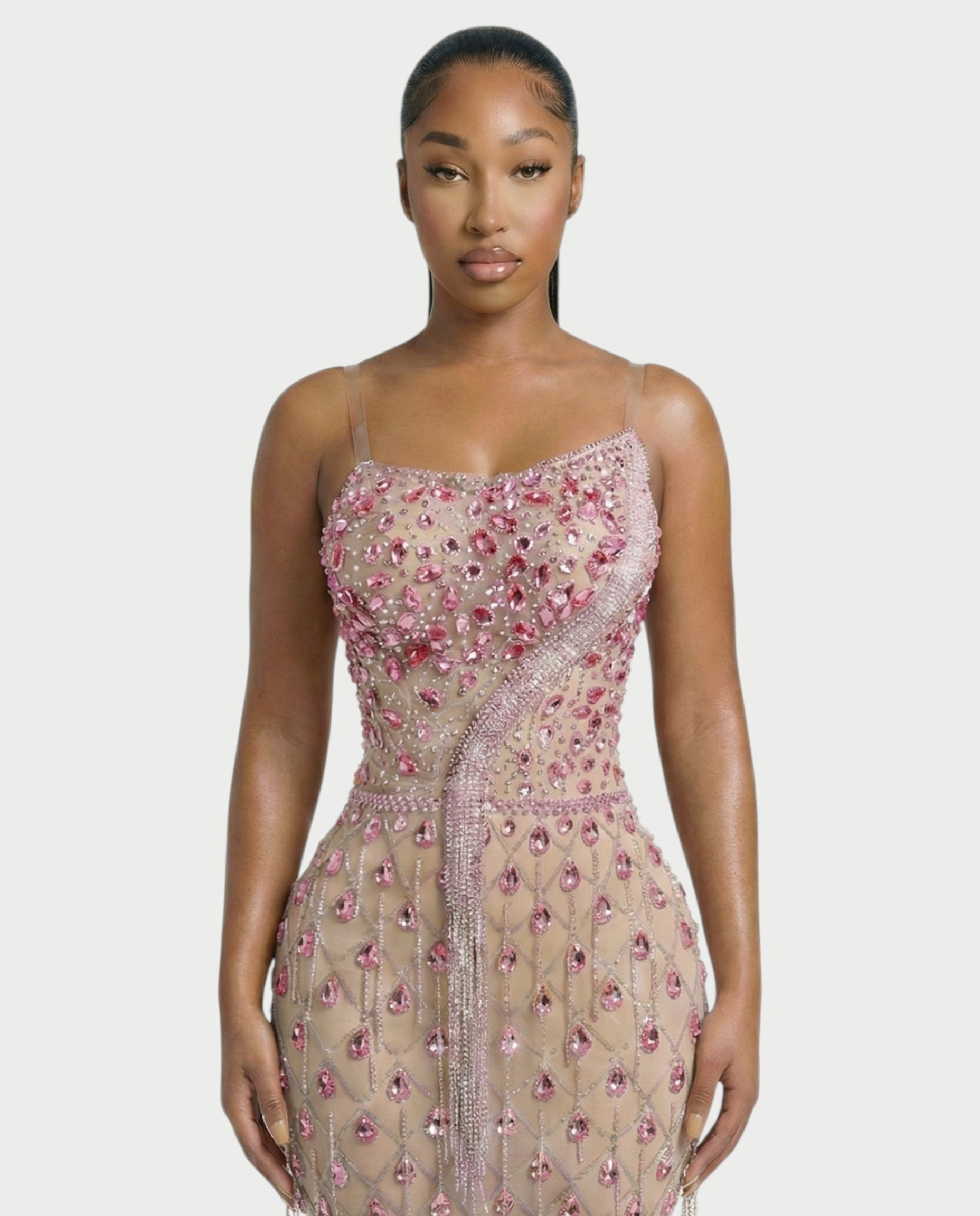 RULEAN Rhinestone Embellished Mermaid Maxi Dress
