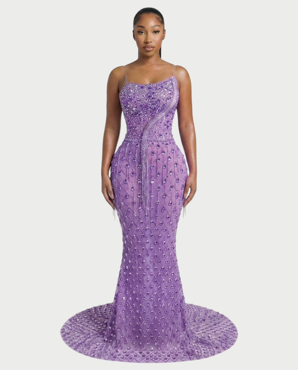 RULEAN Rhinestone Embellished Mermaid Maxi Dress