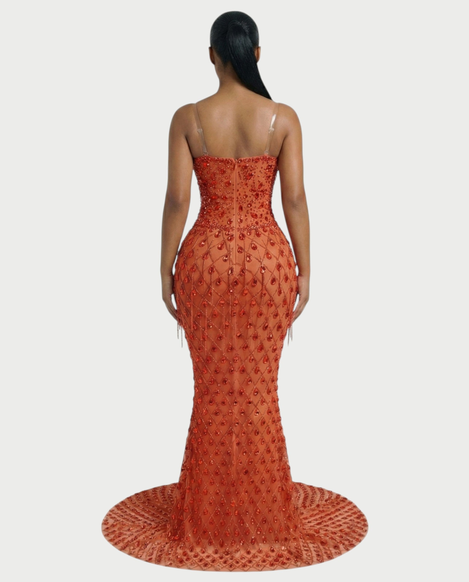 RULEAN Rhinestone Embellished Mermaid Maxi Dress
