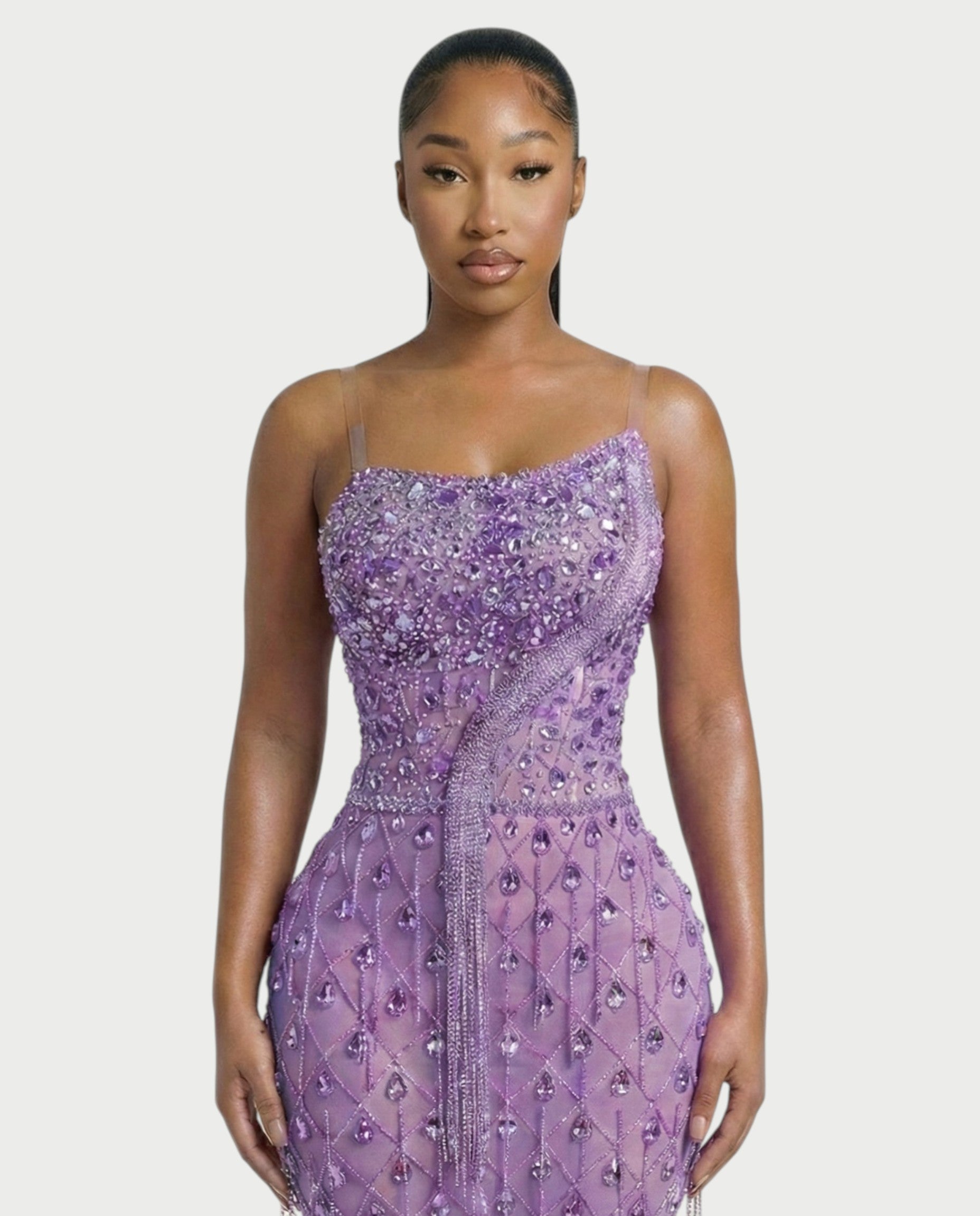 RULEAN Rhinestone Embellished Mermaid Maxi Dress