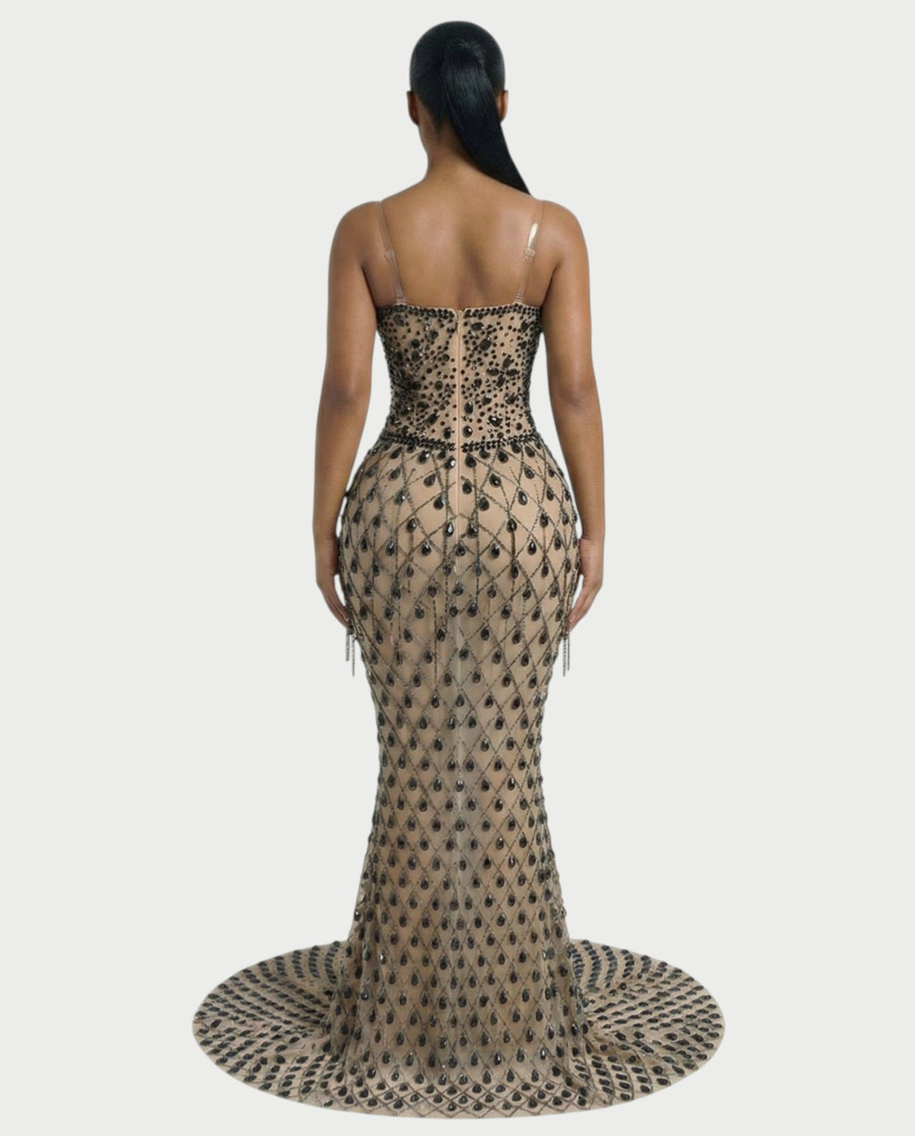 RULEAN Rhinestone Embellished Mermaid Maxi Dress