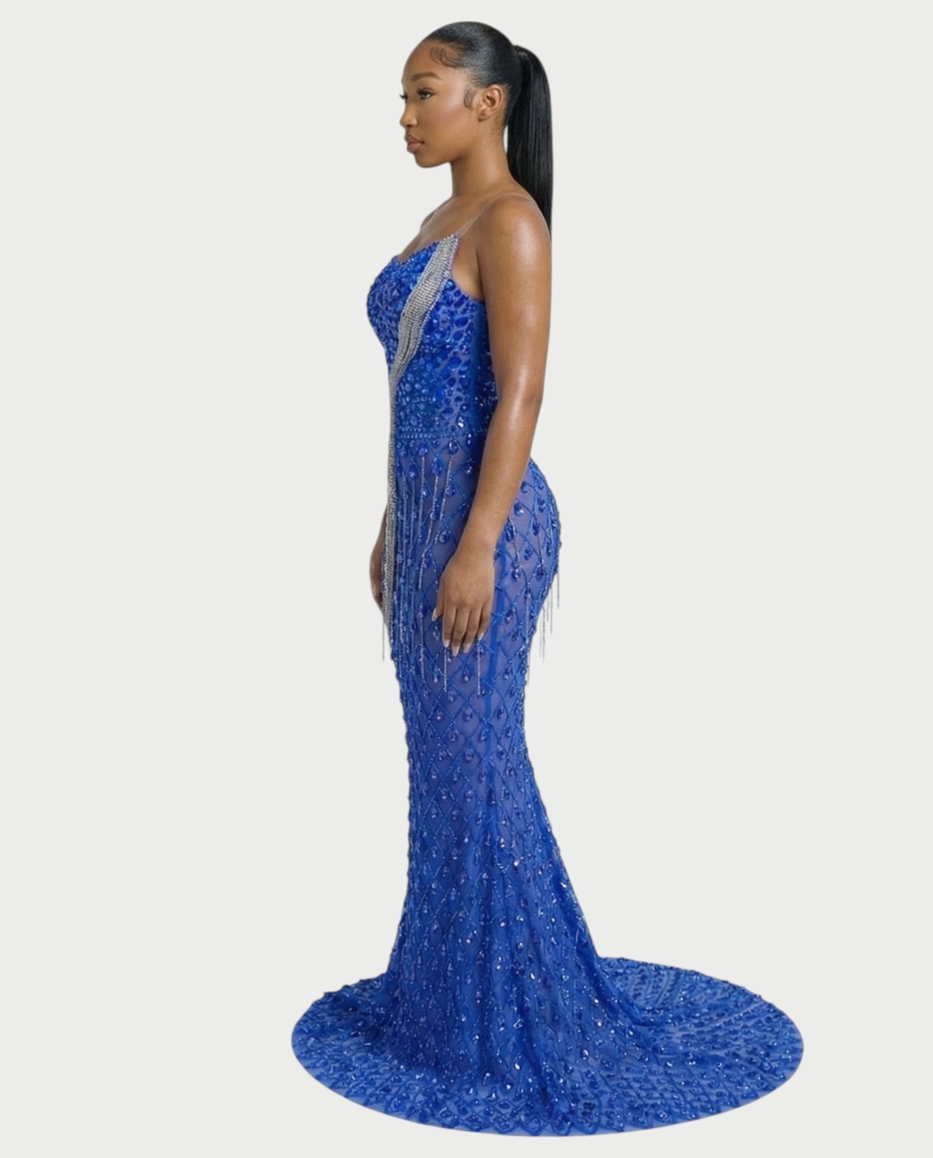 RULEAN Rhinestone Embellished Mermaid Maxi Dress