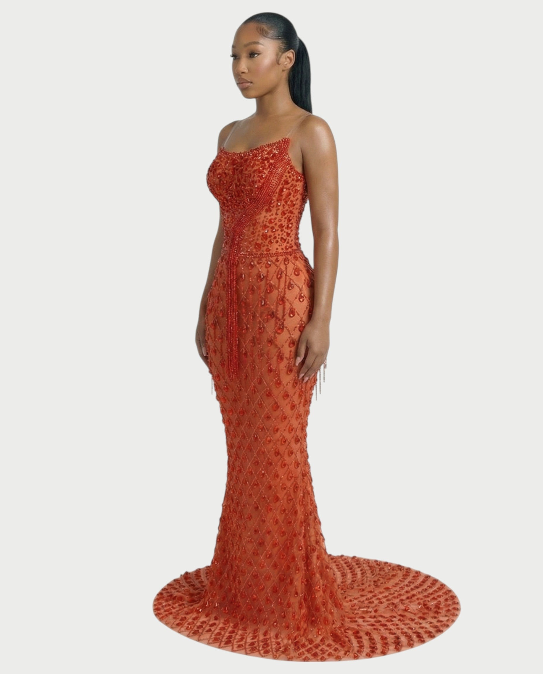 RULEAN Rhinestone Embellished Mermaid Maxi Dress