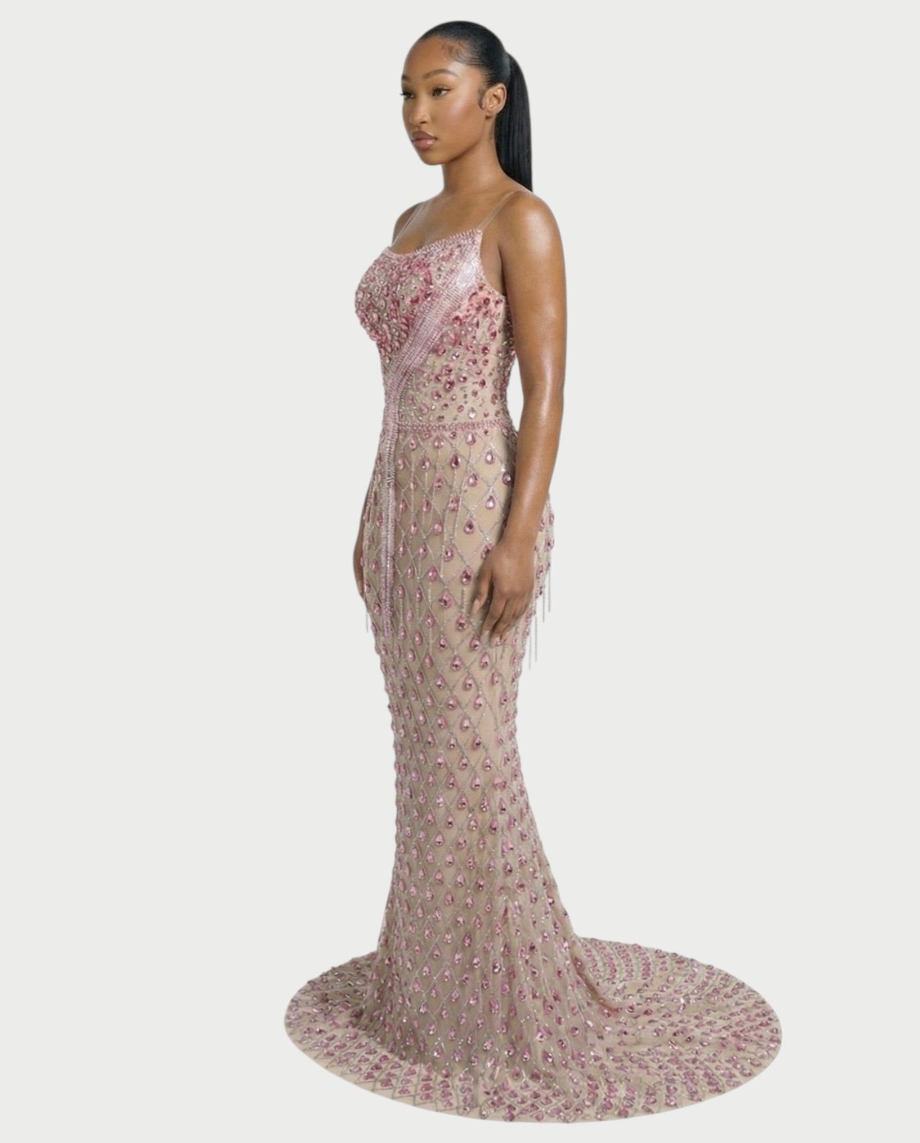 RULEAN Rhinestone Embellished Mermaid Maxi Dress