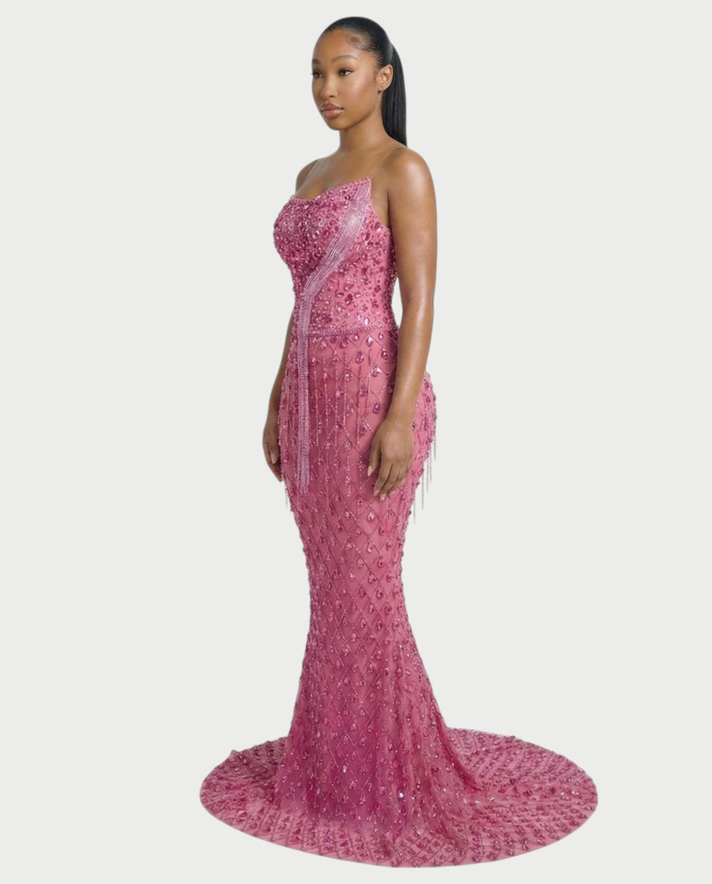 RULEAN Rhinestone Embellished Mermaid Maxi Dress