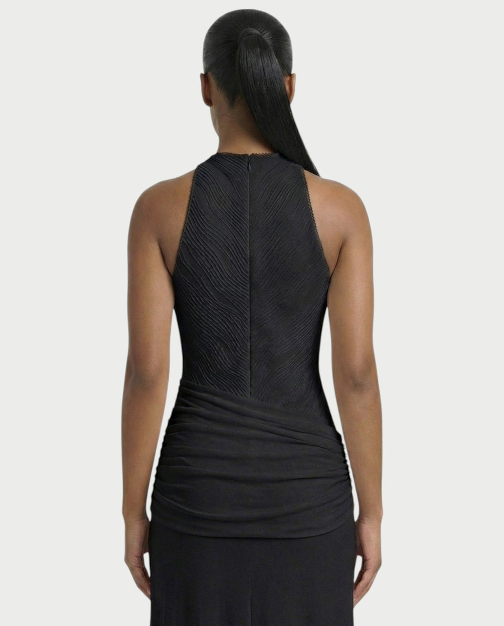 ANIYA Halter Draped A Line Maxi Dress