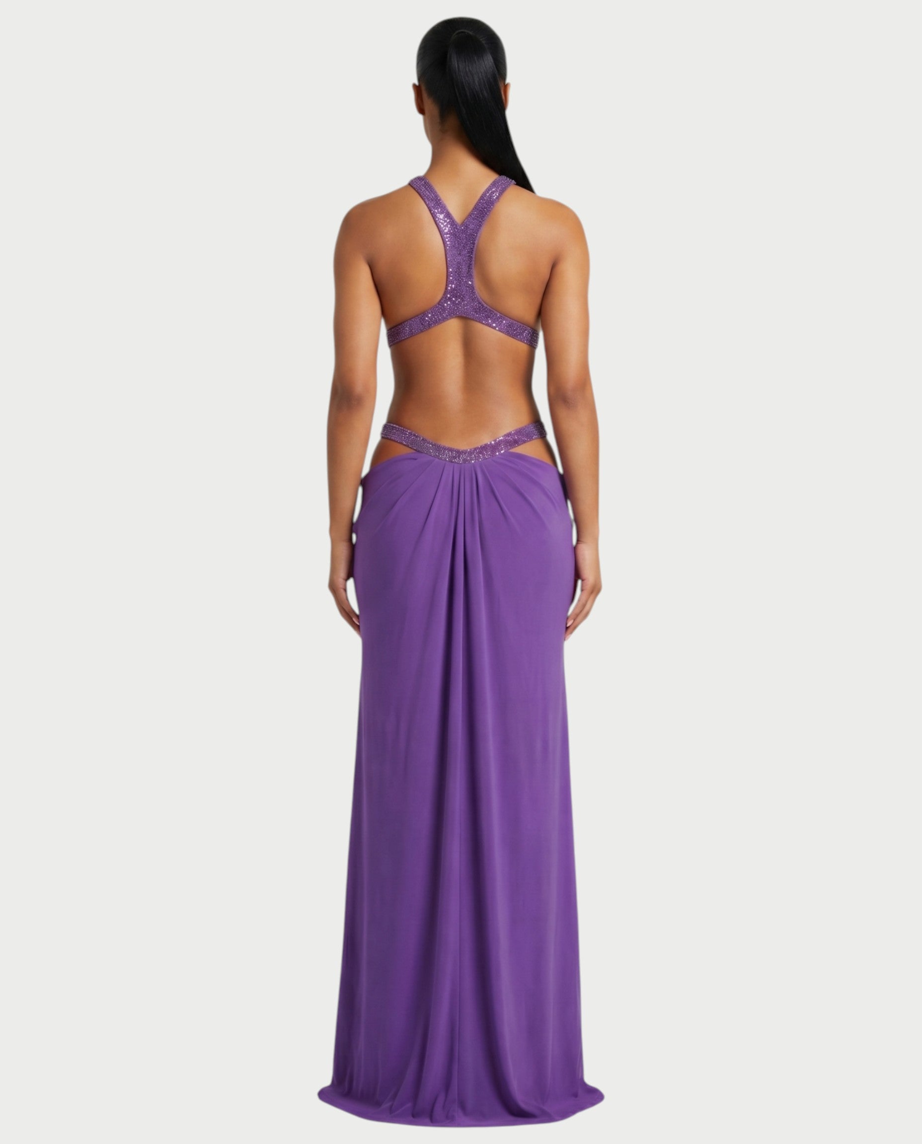 SOLEYA Cutout Halter Maxi Dress