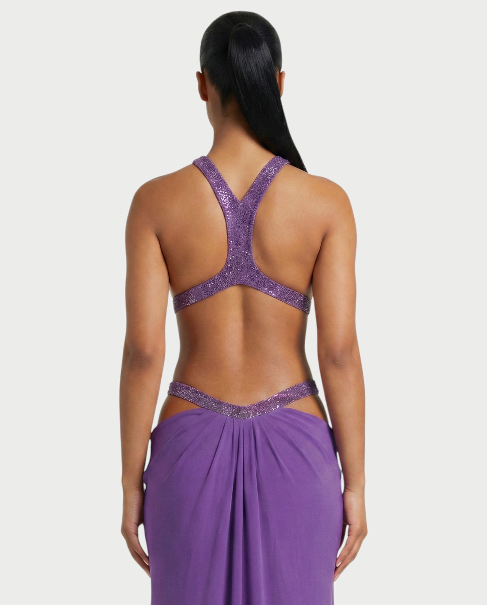 SOLEYA Cutout Halter Maxi Dress