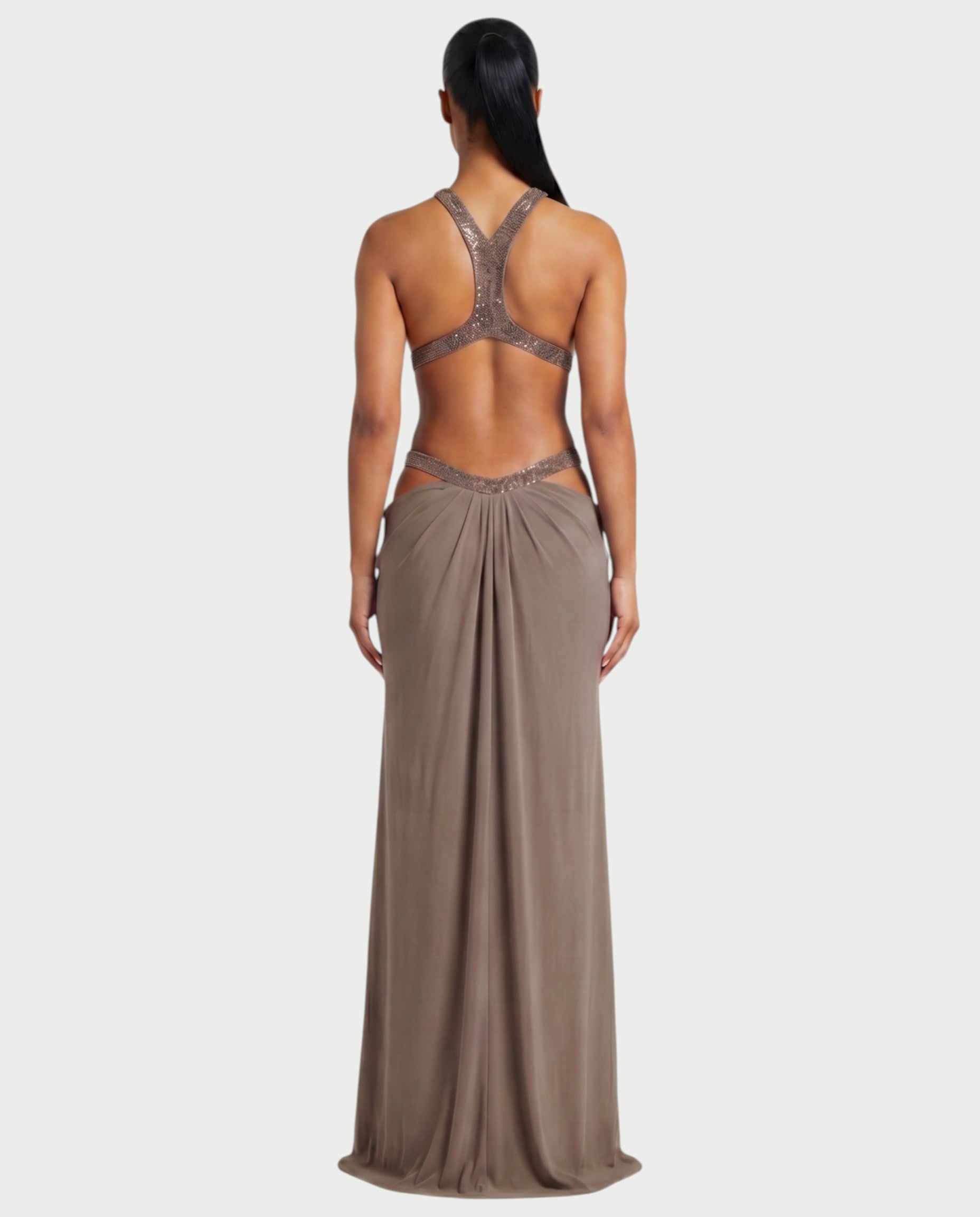SOLEYA Cutout Halter Maxi Dress