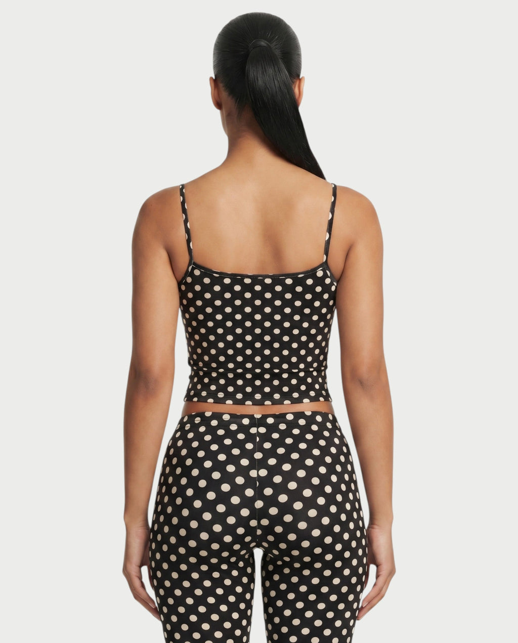 MERINA Polka Dot Crop Top & Capri Pants Set