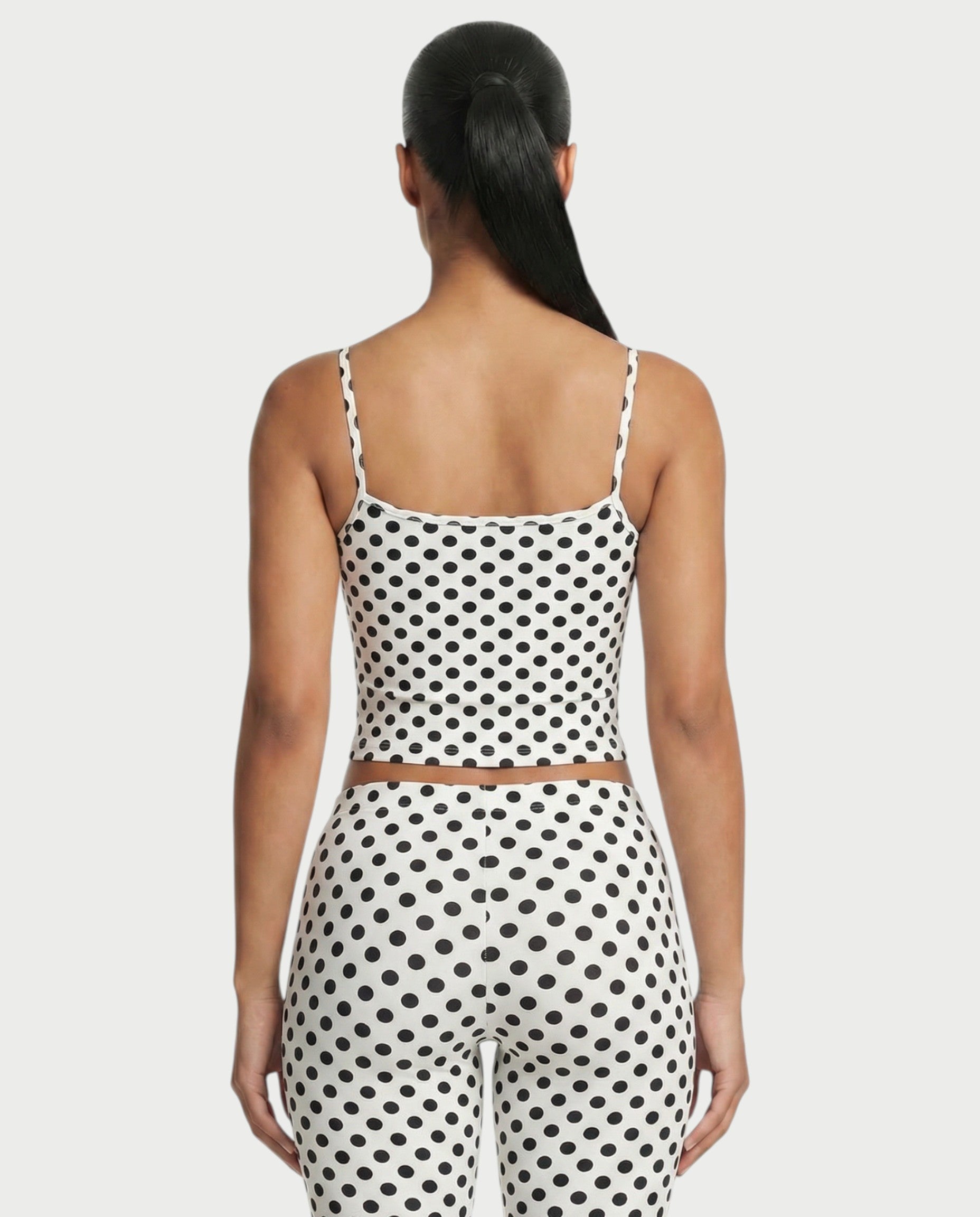 MERINA Polka Dot Crop Top & Capri Pants Set