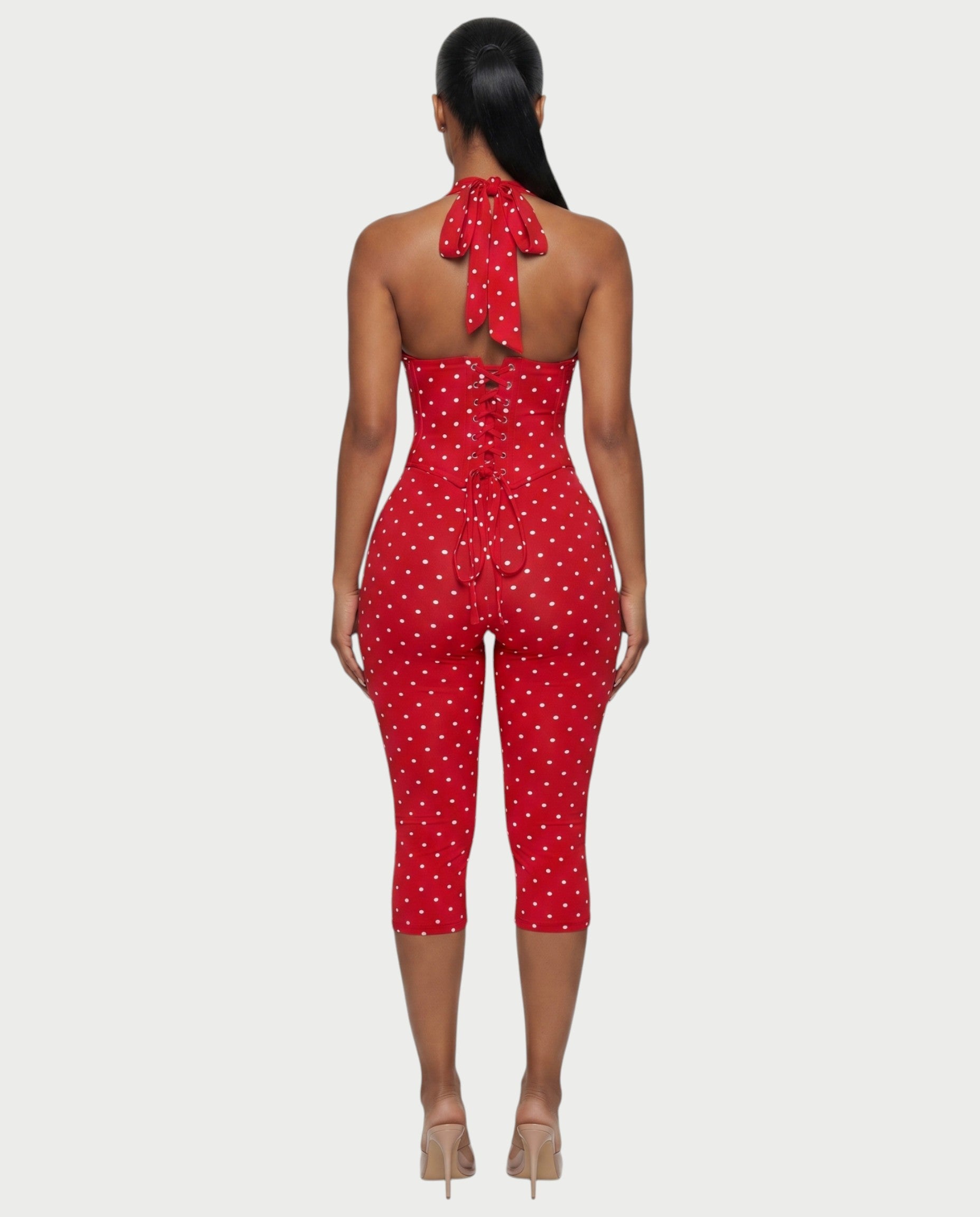 LERANIA Polka Dot Jumpsuit & Corset Set