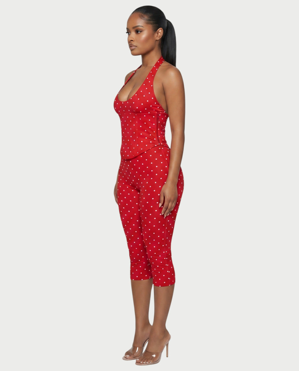 LERANIA Polka Dot Jumpsuit & Corset Set
