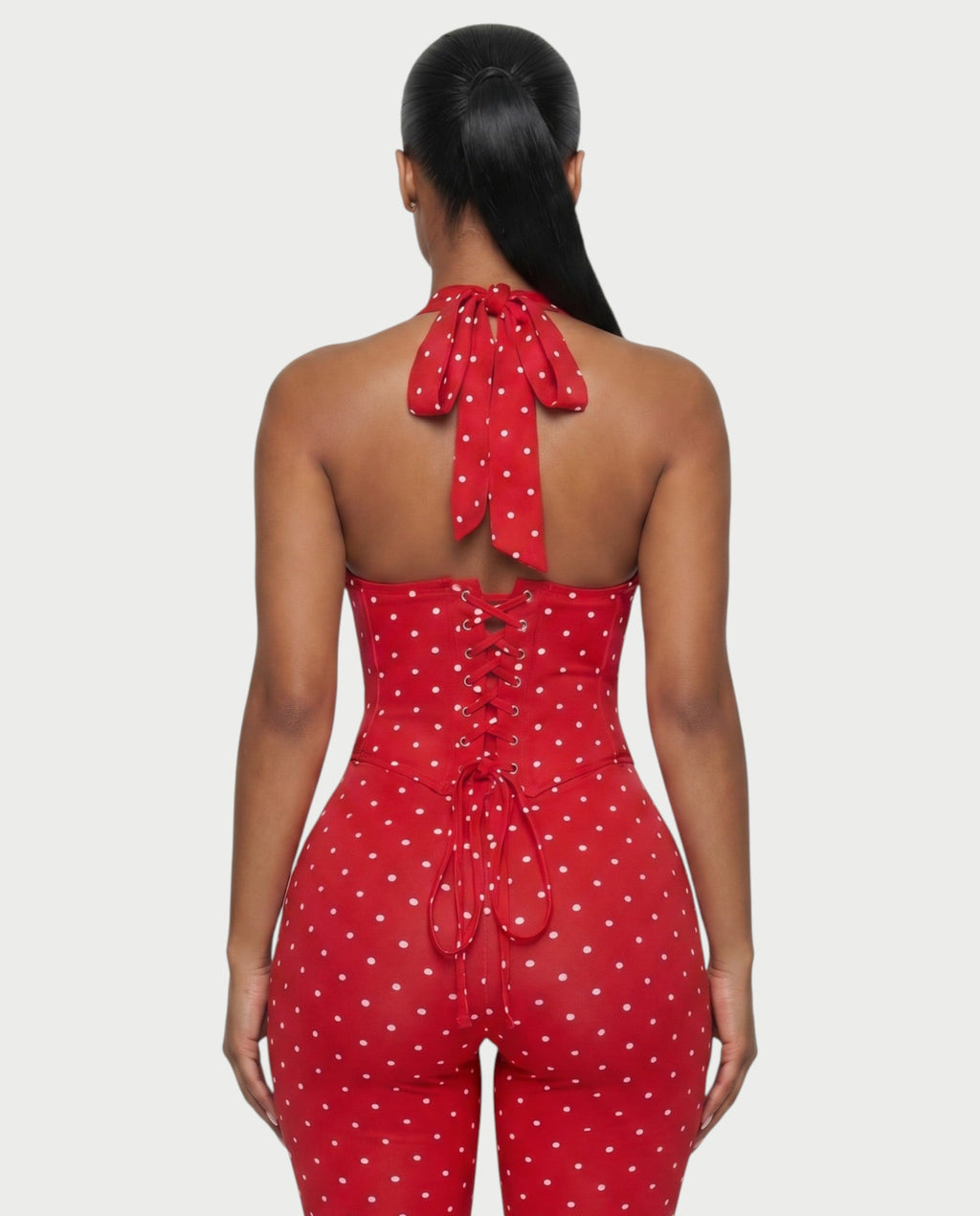 LERANIA Polka Dot Jumpsuit & Corset Set