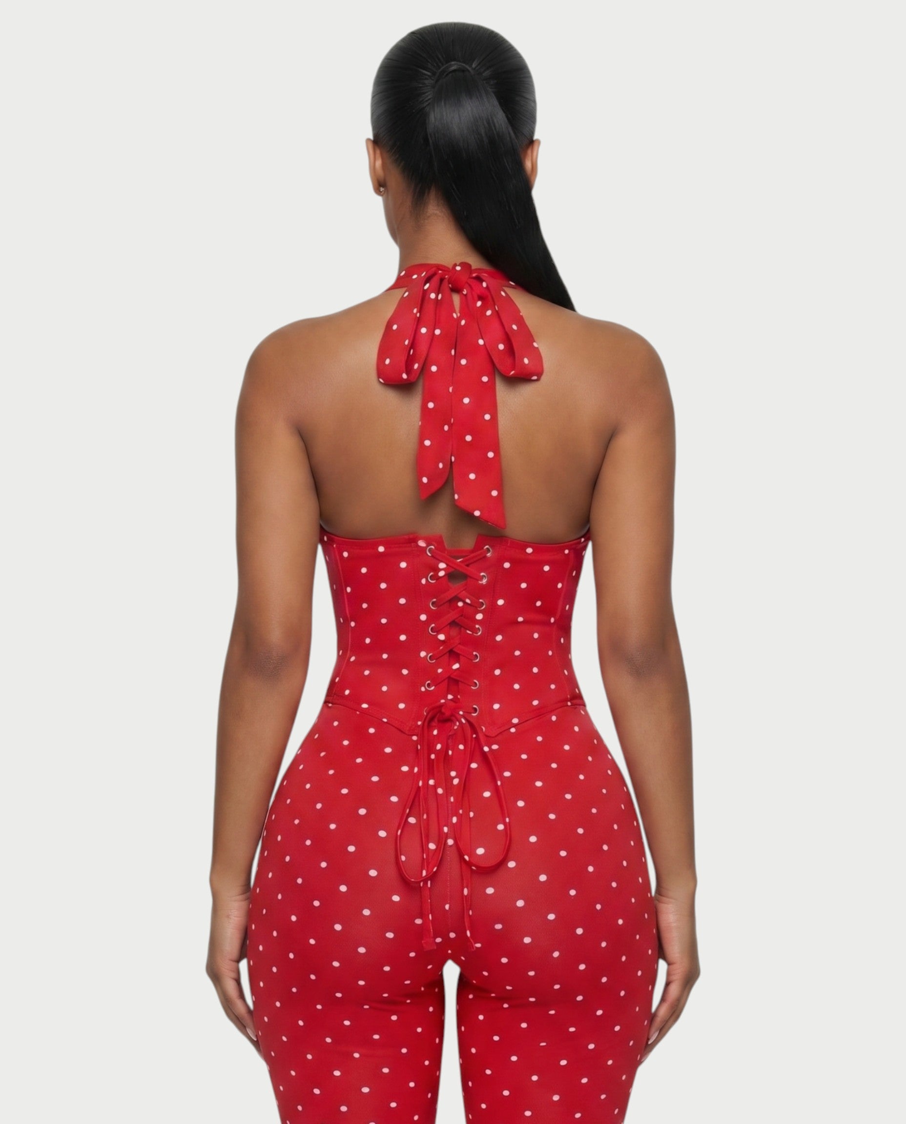 LERANIA Polka Dot Jumpsuit & Corset Set