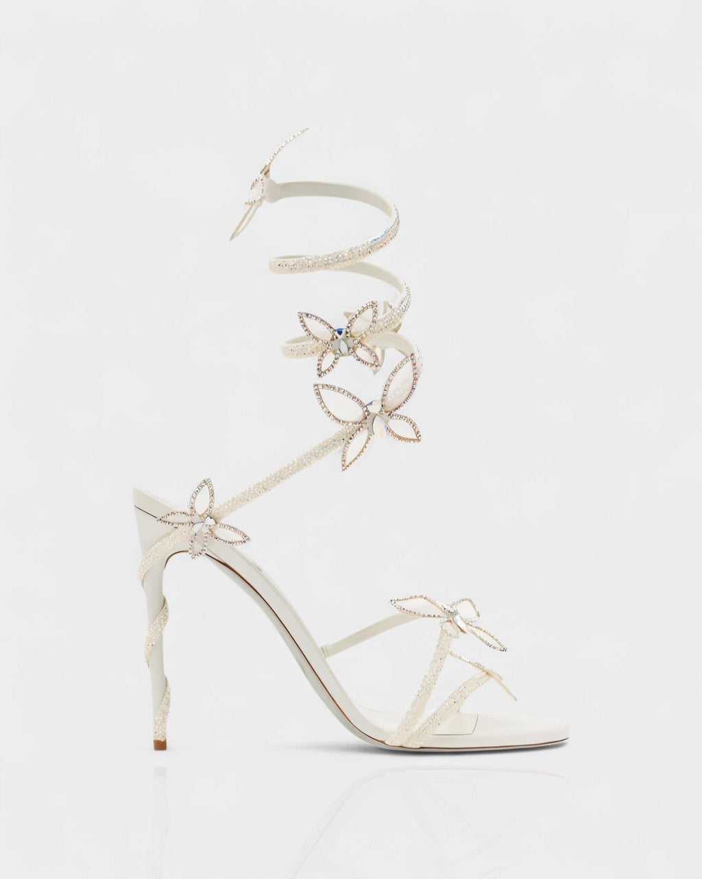 LYNA Crystal Butterfly Spiral High Heels