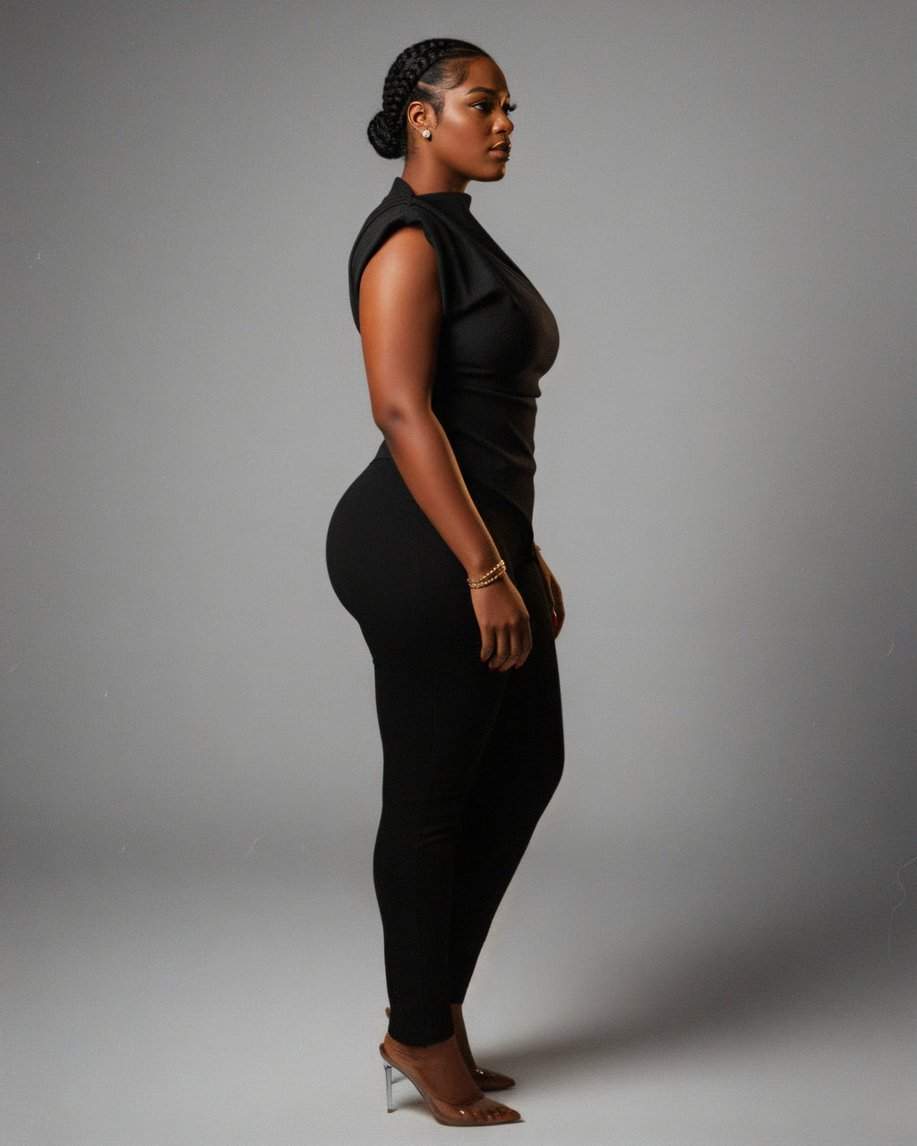 ALARMA Sculpted Asymmetric Draped Top
