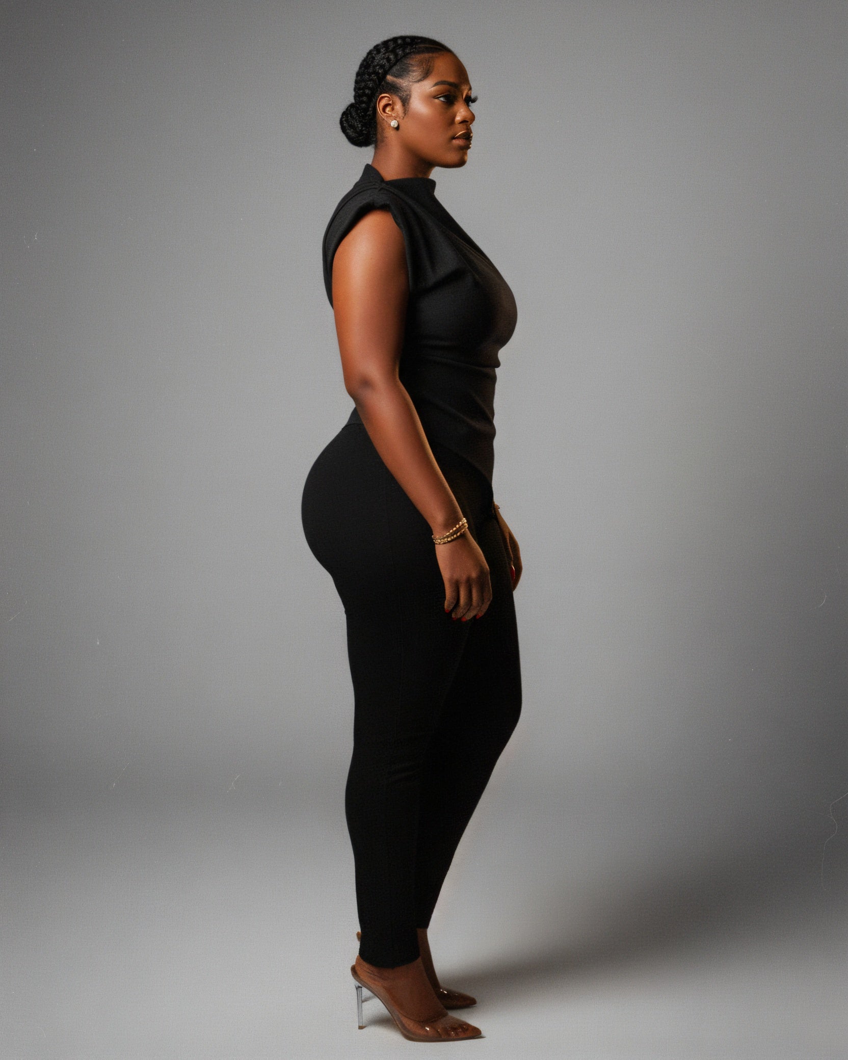 ALARMA Sculpted Asymmetric Draped Top