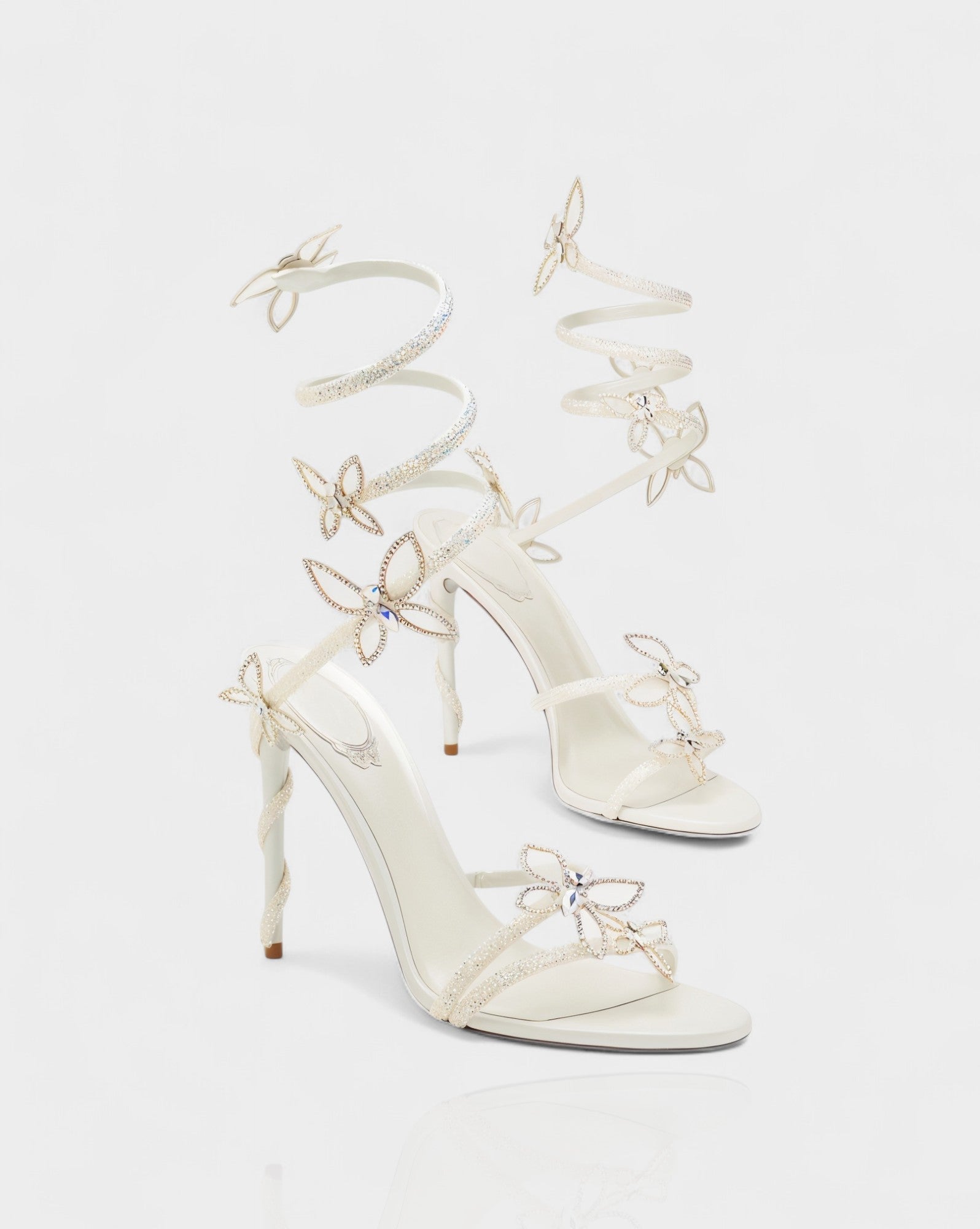 LYNA Crystal Butterfly Spiral High Heels