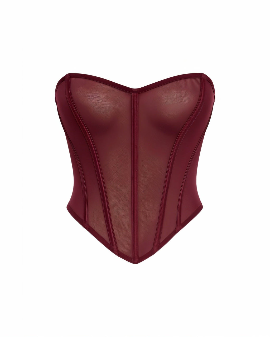 ERICH Structured Sheer Mesh Boned Corset Top