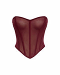 ERICH Structured Sheer Mesh Boned Corset Top