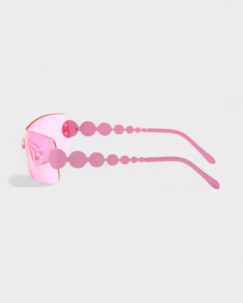 AMORA Circle Embellished Rimless Shield Sunglasses