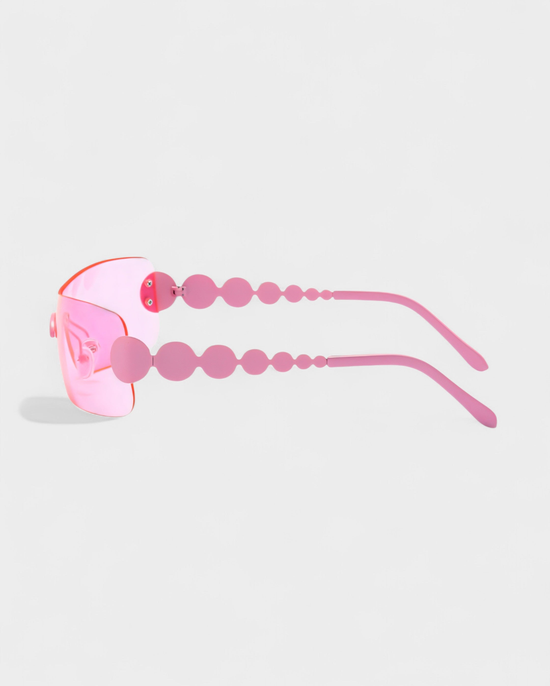 AMORA Circle Embellished Rimless Shield Sunglasses