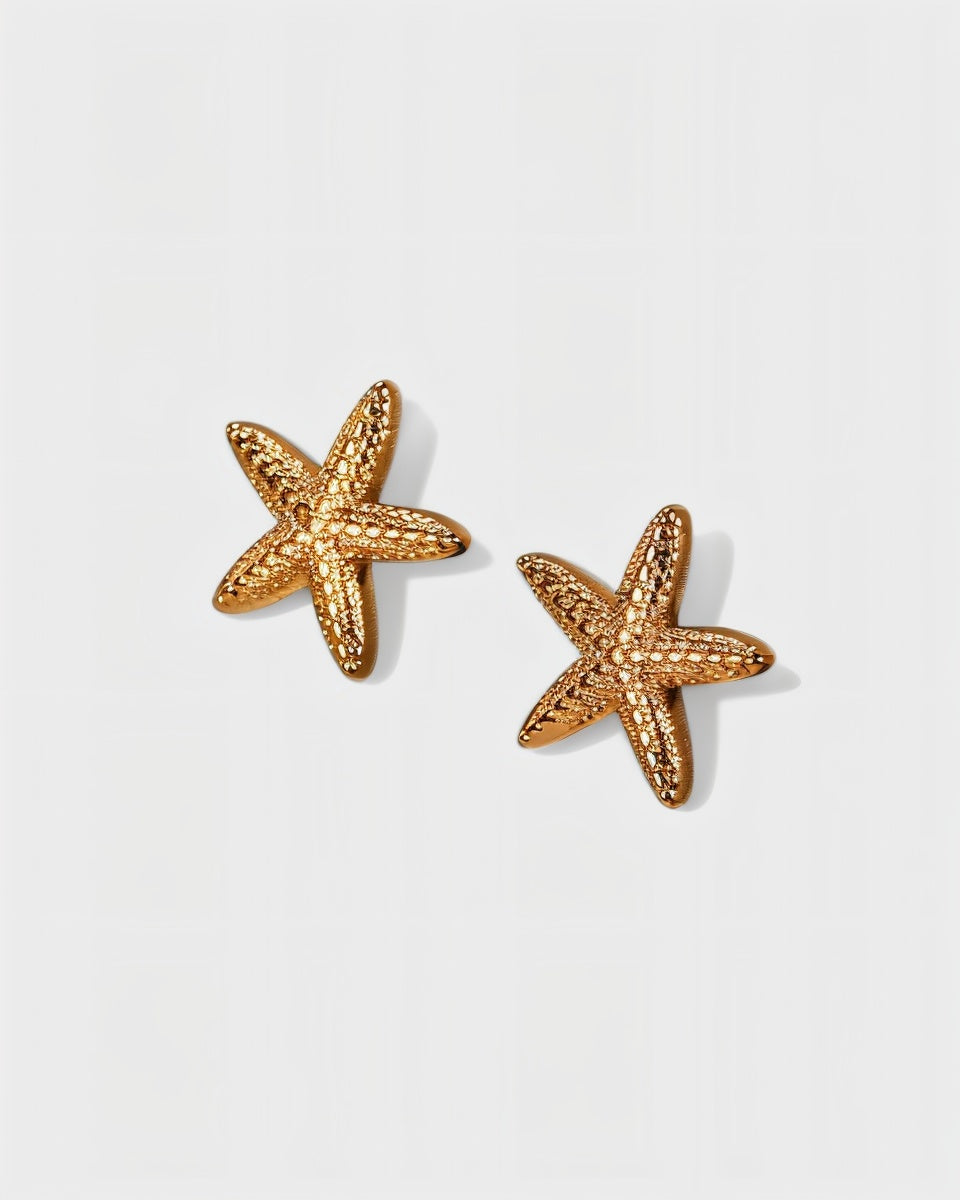 Stainless Steel Starfish Stud Earrings