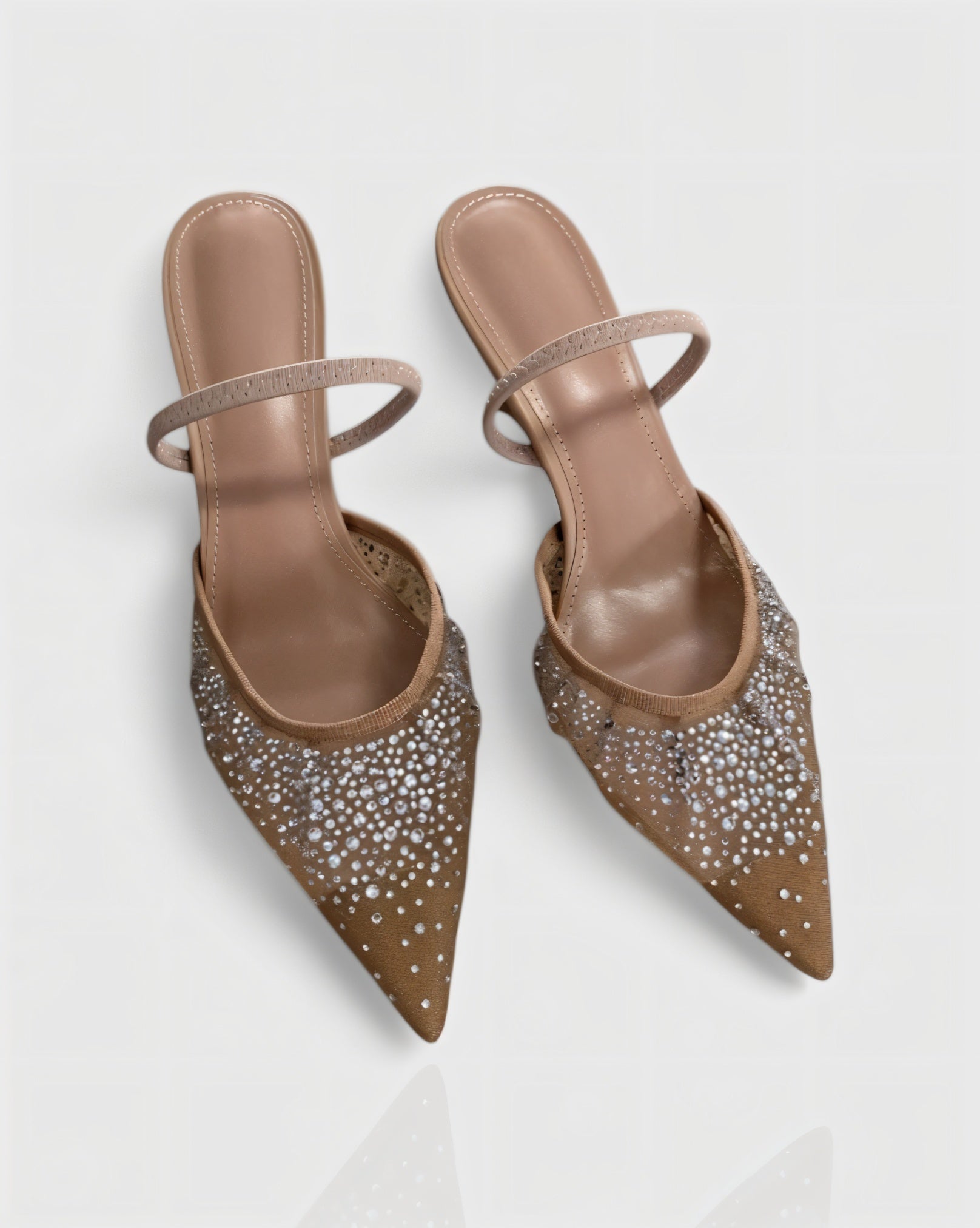 Sparkling Rhinestone Mesh Heels